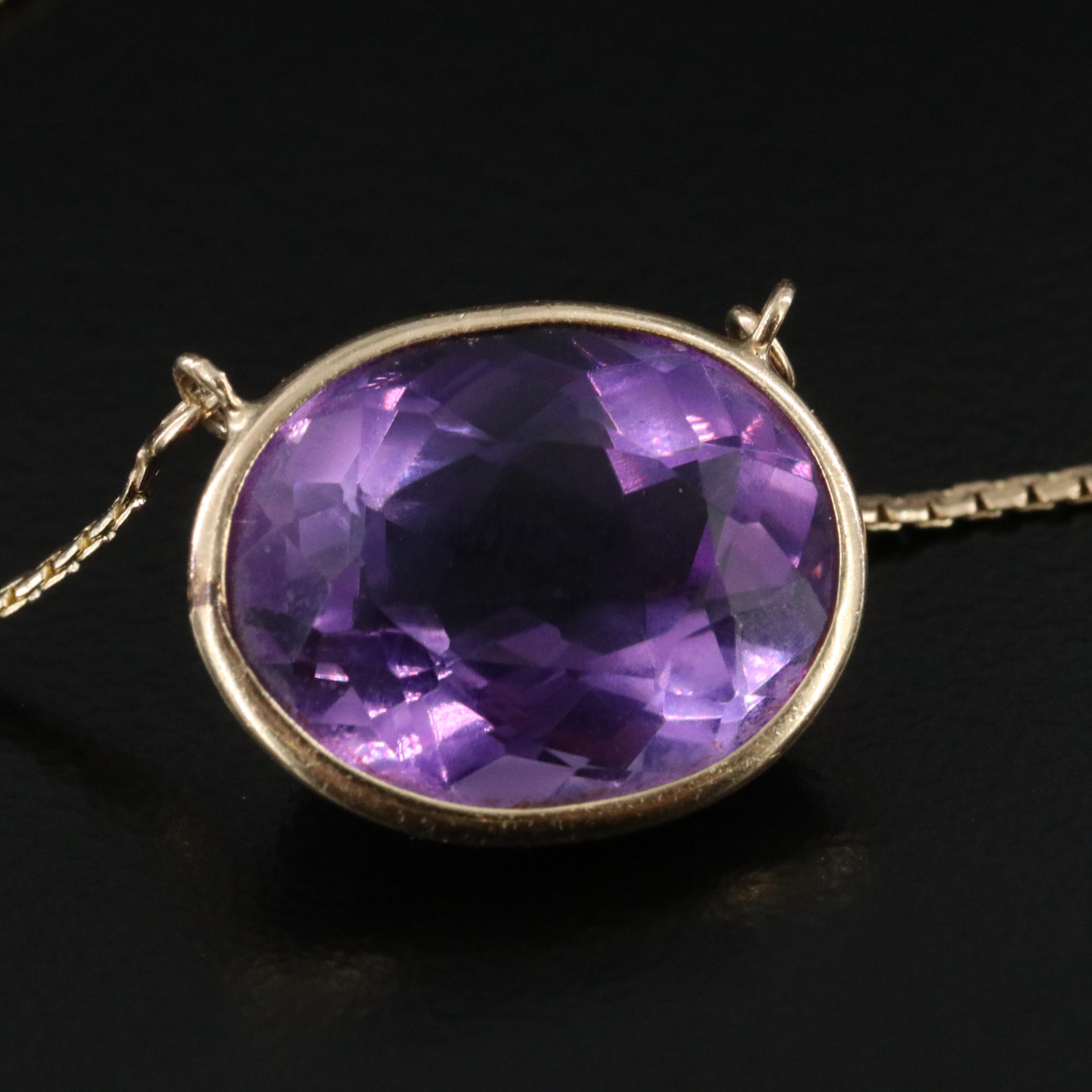 14K Gemstone Station Necklace