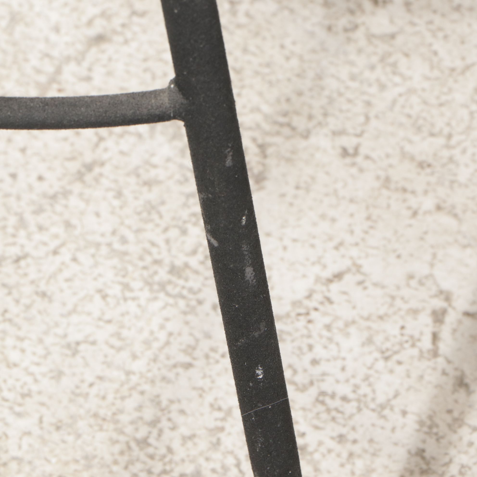 Charleston Forge Wrought  Iron and Oak High-Top Bistro Table and Two Chairs