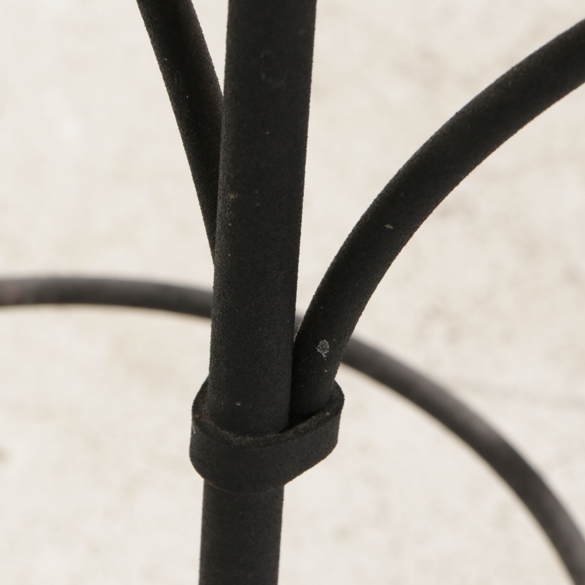 Charleston Forge Wrought  Iron and Oak High-Top Bistro Table and Two Chairs