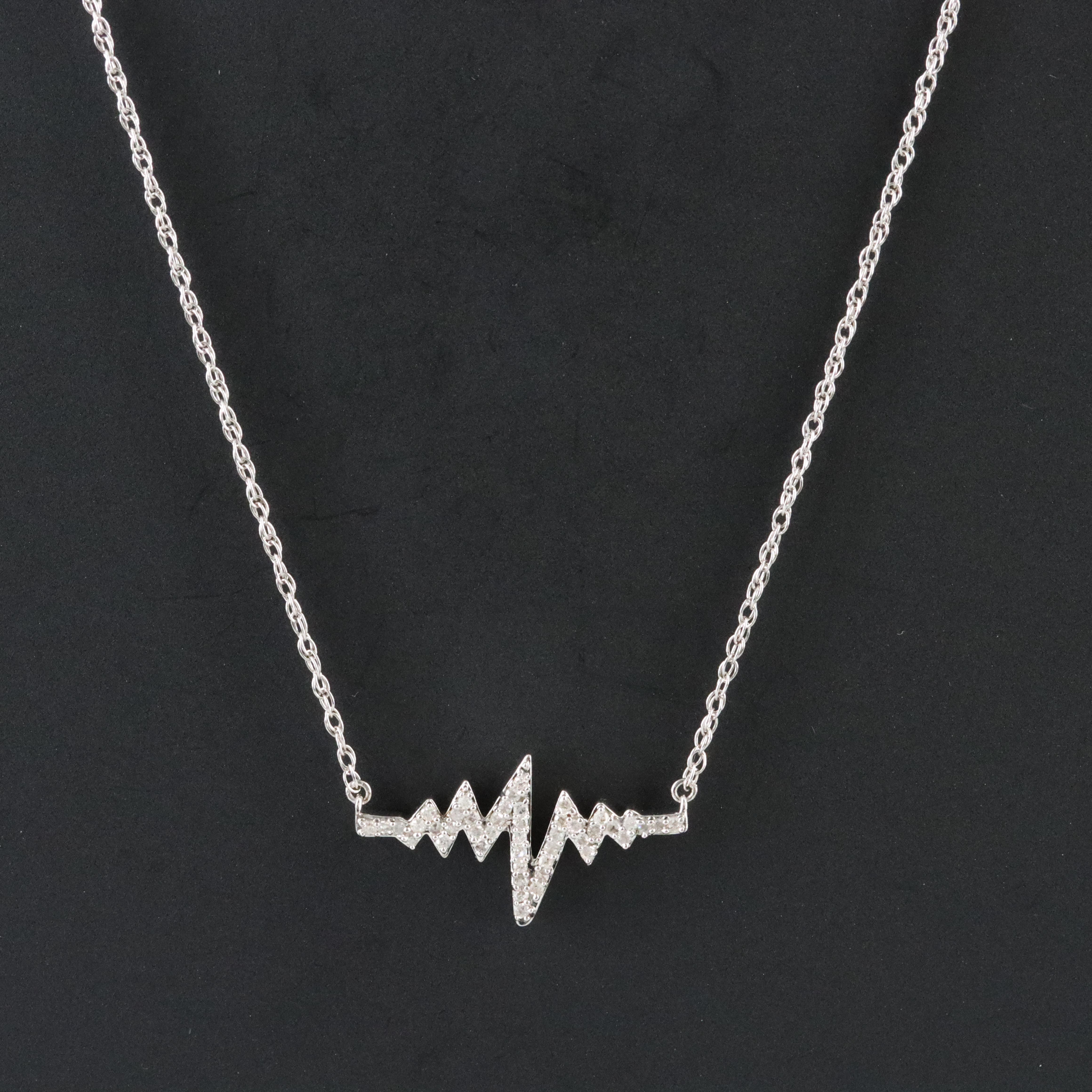 Sterling and Diamond Heartbeat Necklace