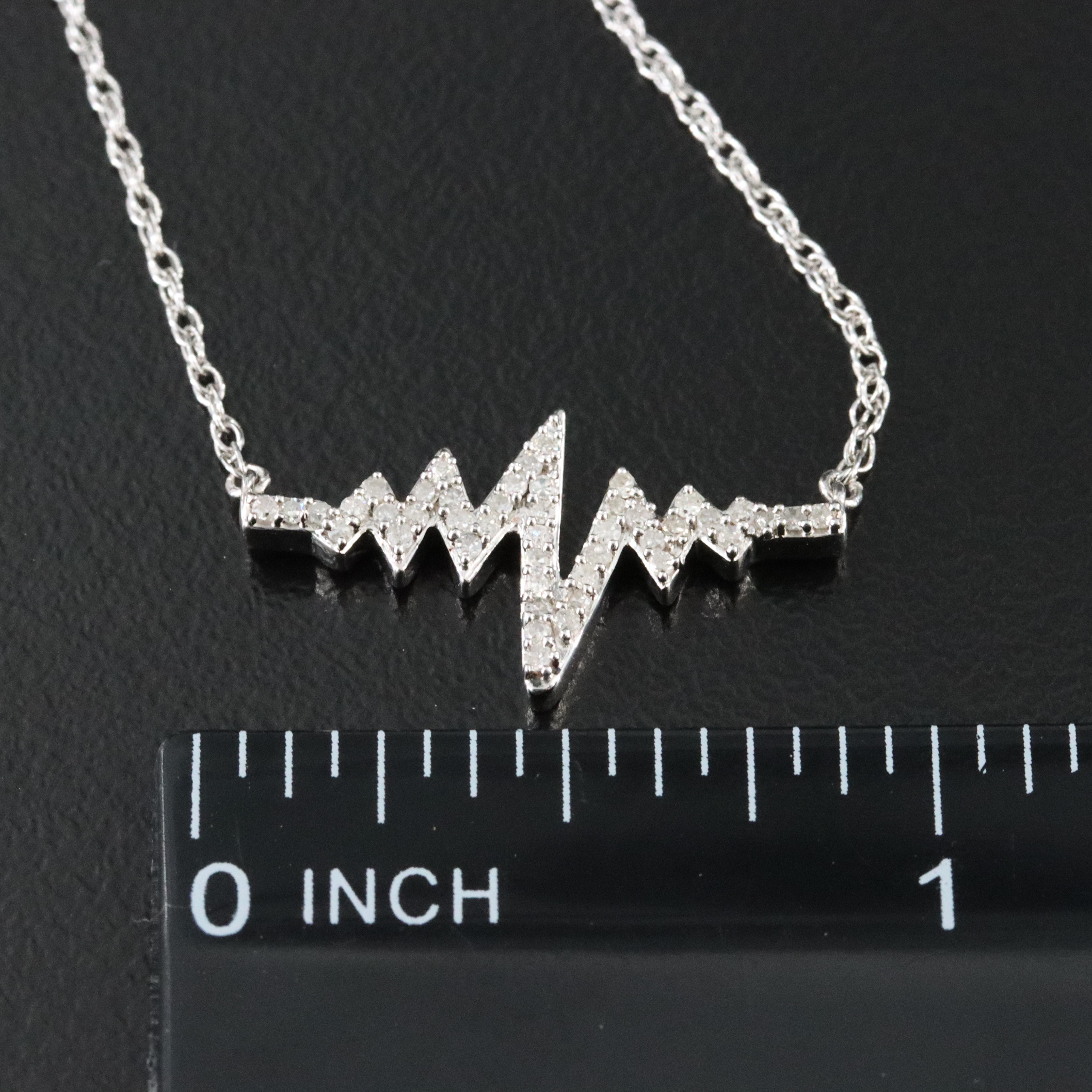 Sterling and Diamond Heartbeat Necklace