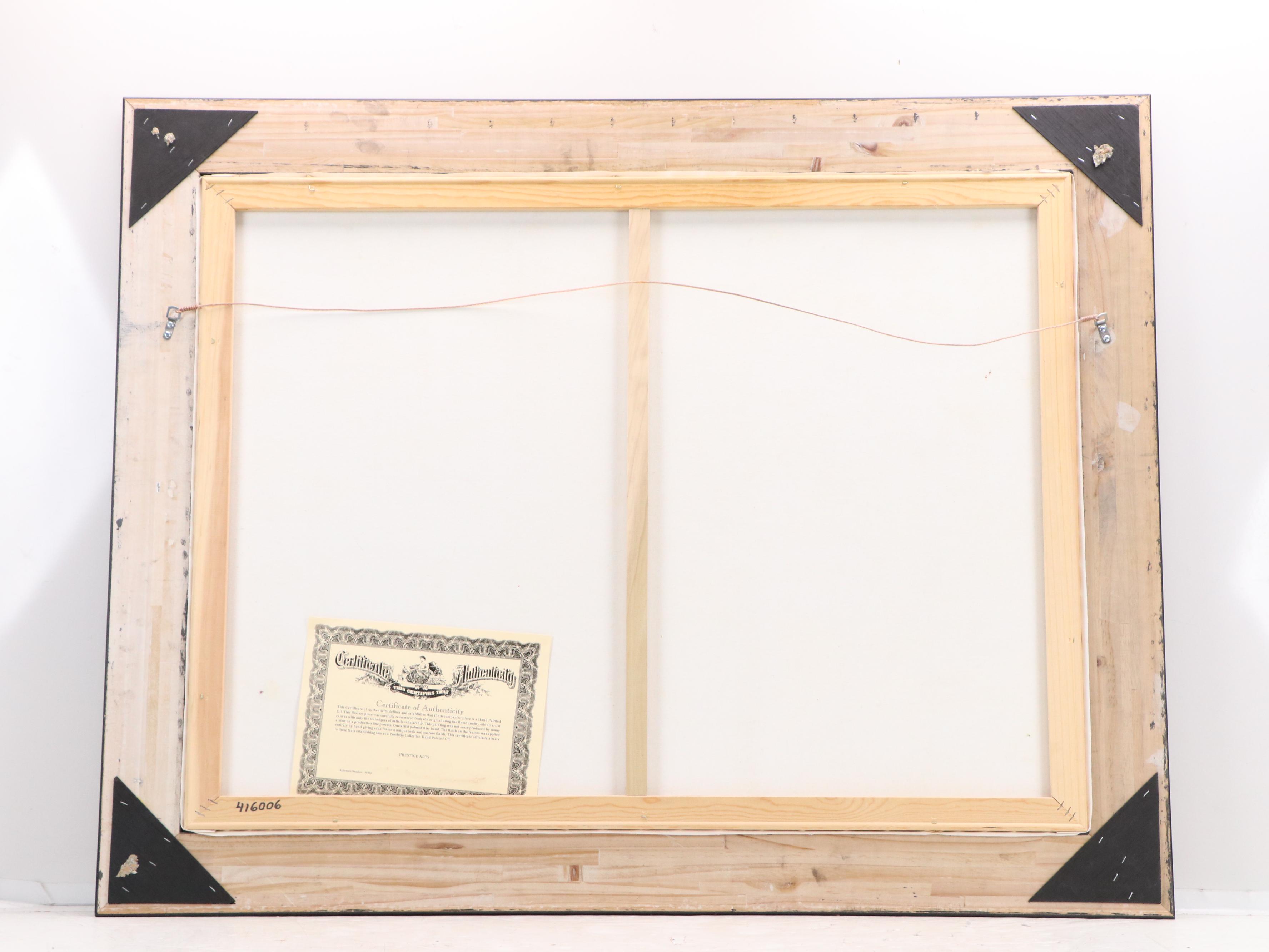 T. Tabee Fauvist Inspired Oil Painting of Floral Scene with Umbrella