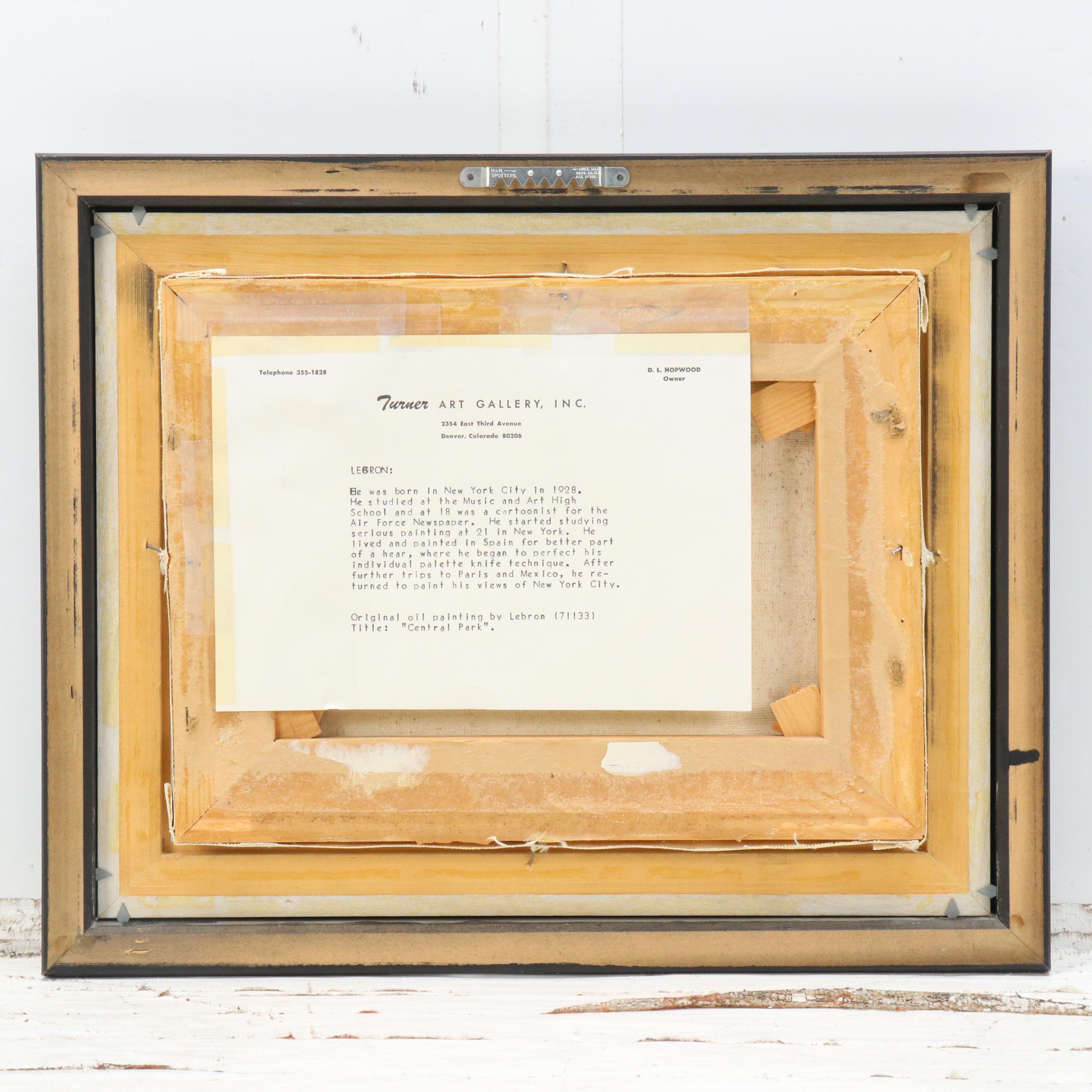 Robert Lebron Winter Landscape Oil Painting "Central Park"