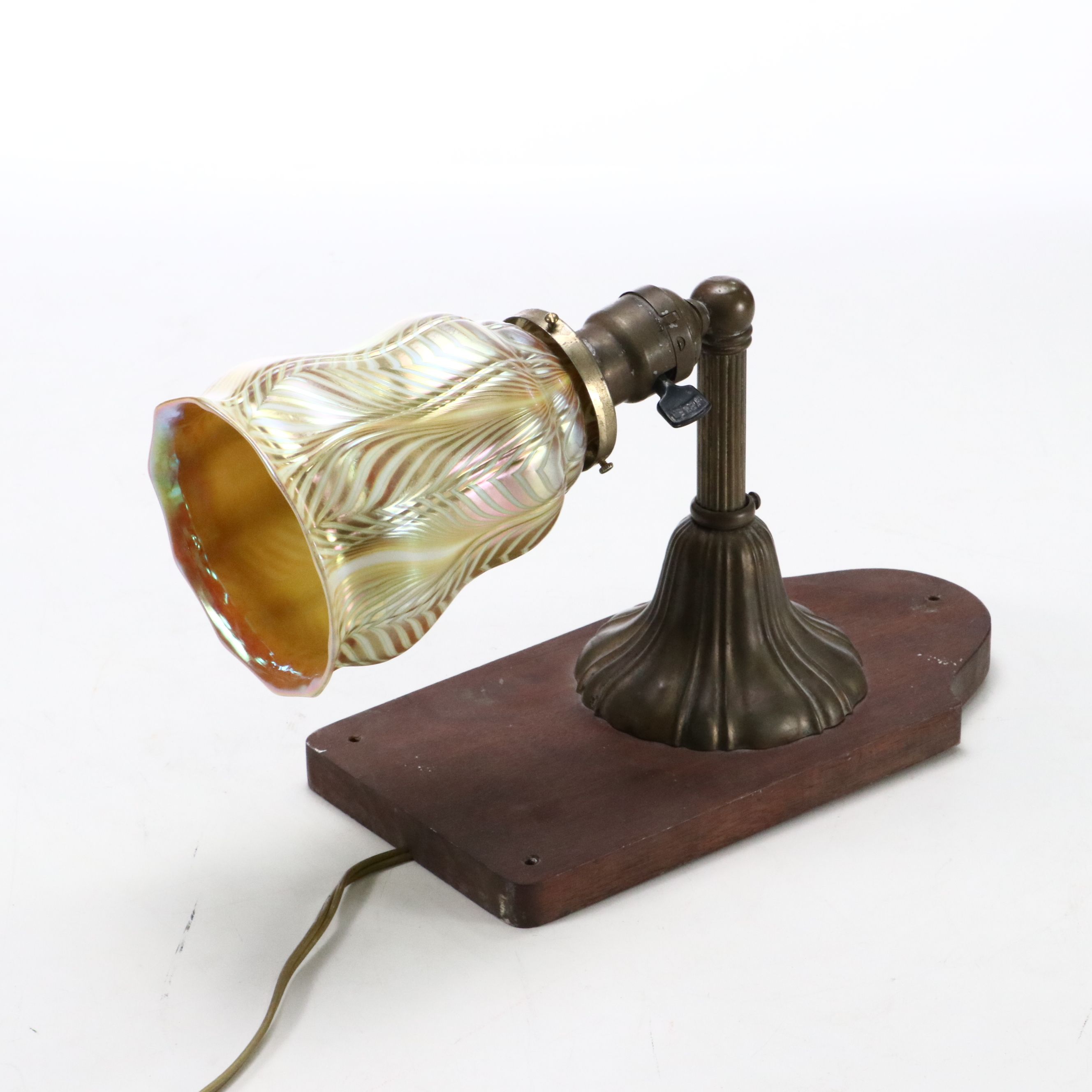 Iridescent Feather Pulled Glass Wall Sconce Downlight