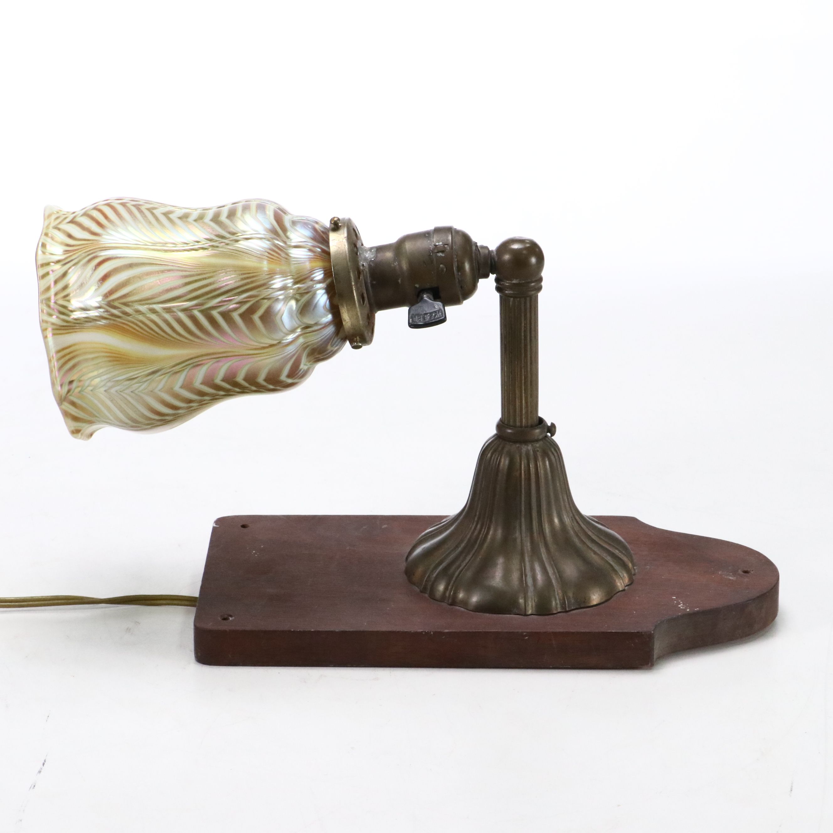 Iridescent Feather Pulled Glass Wall Sconce Downlight