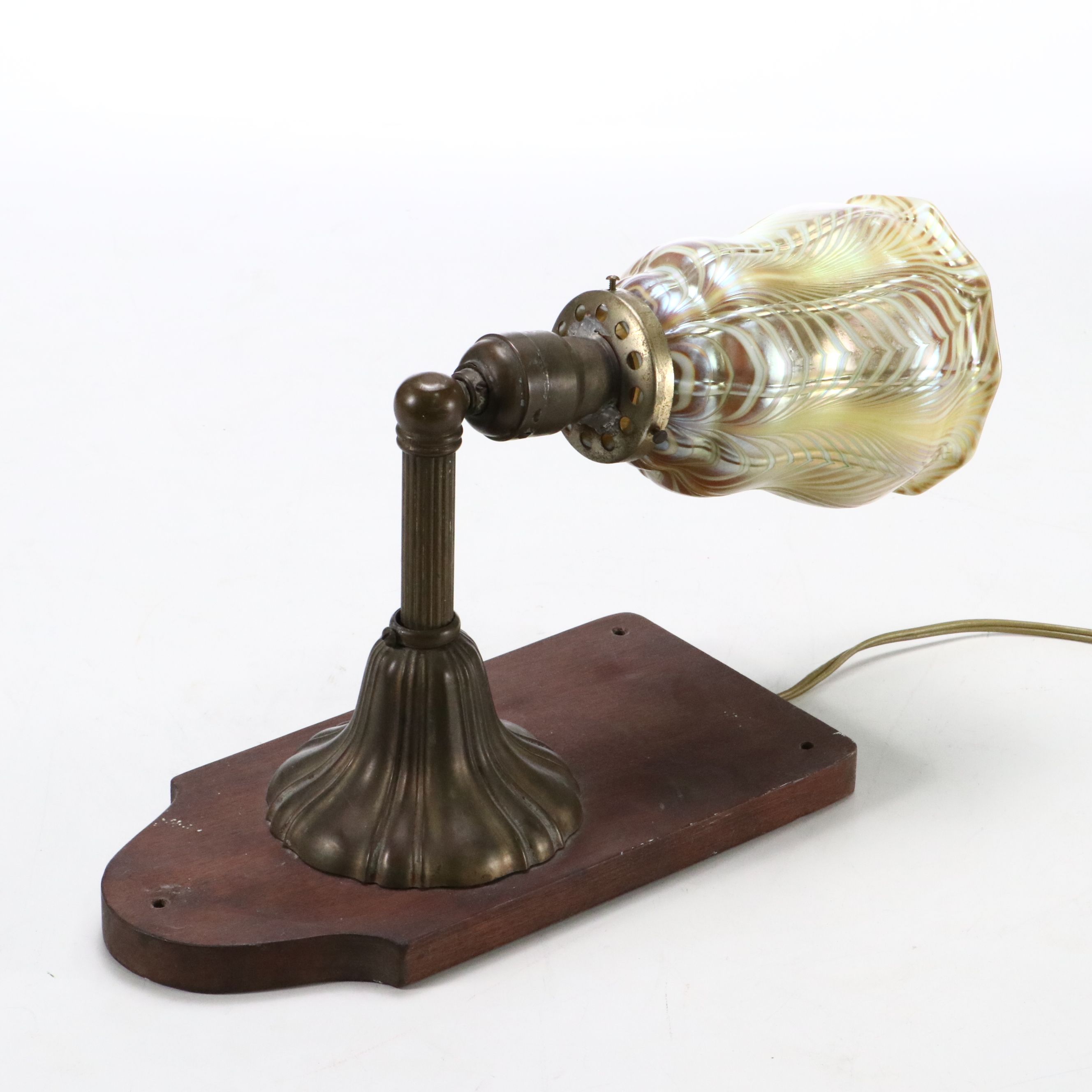 Iridescent Feather Pulled Glass Wall Sconce Downlight