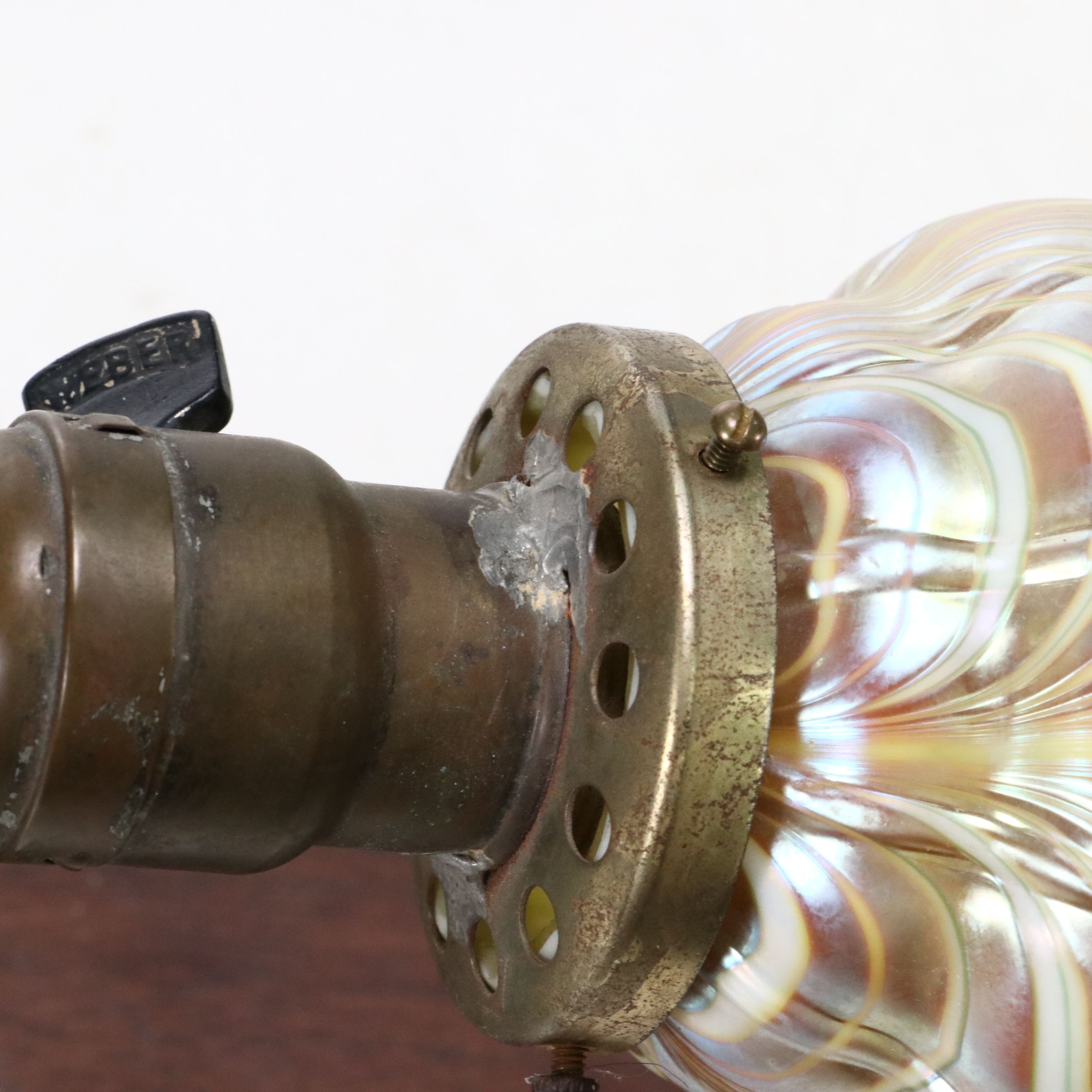 Iridescent Feather Pulled Glass Wall Sconce Downlight