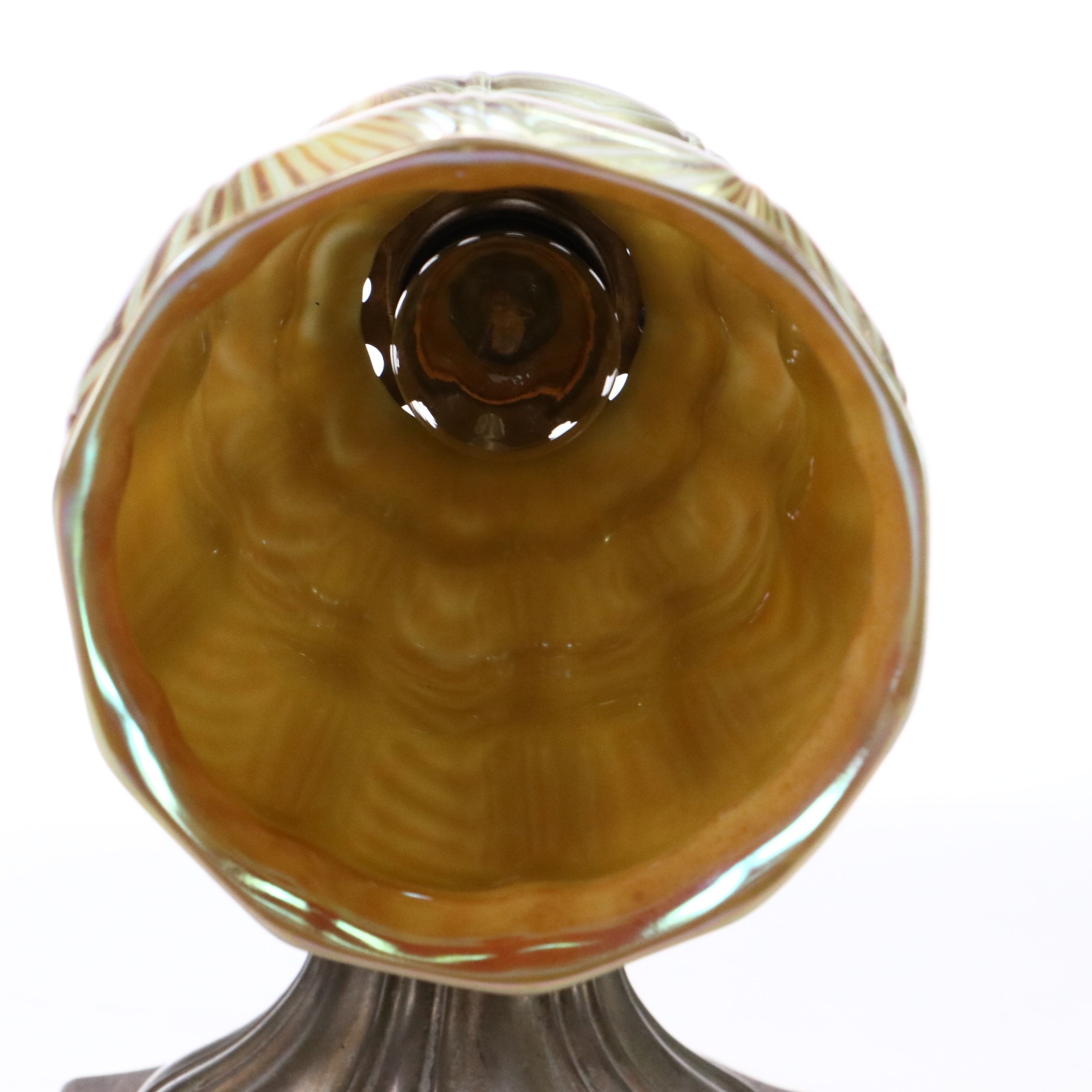 Iridescent Feather Pulled Glass Wall Sconce Downlight