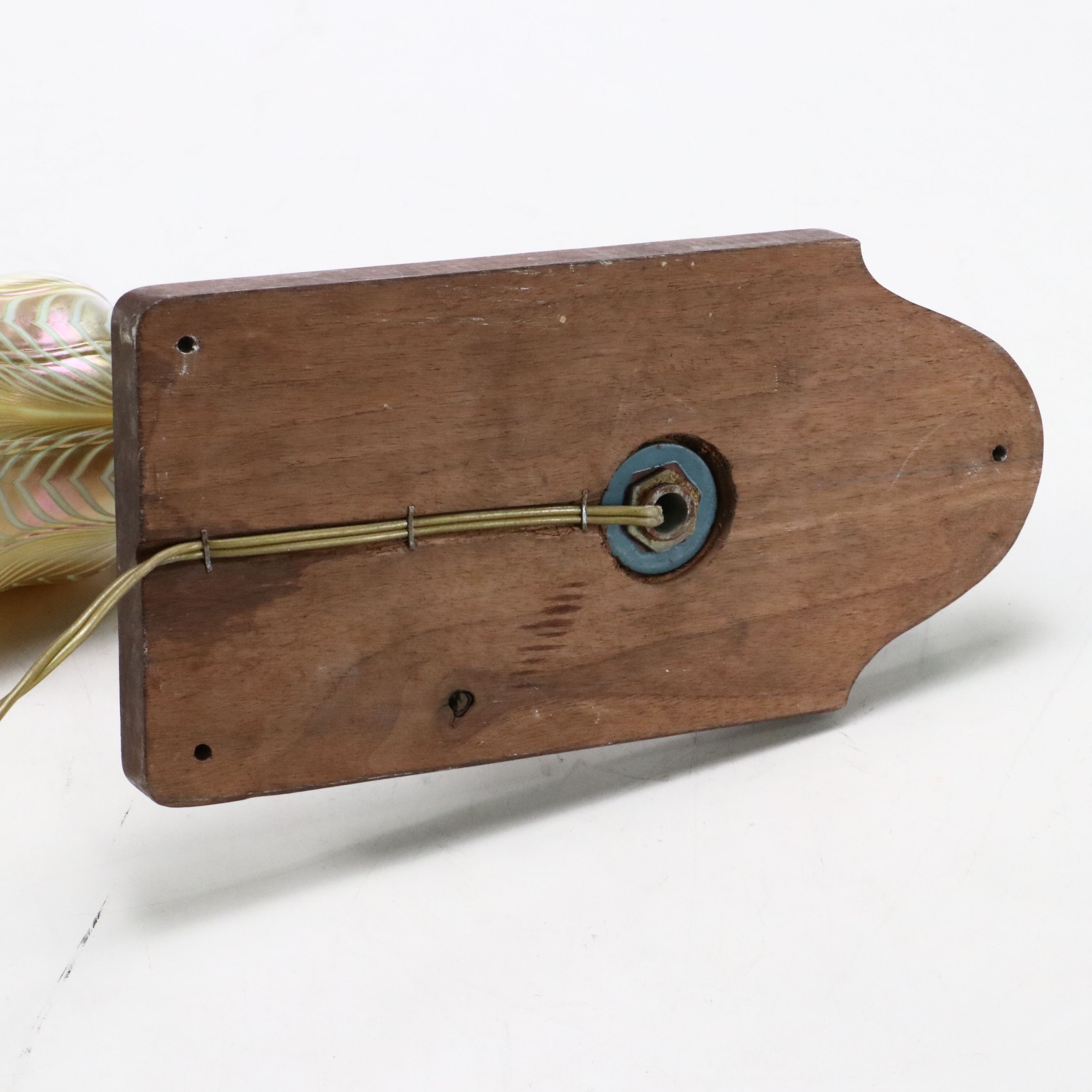 Iridescent Feather Pulled Glass Wall Sconce Downlight