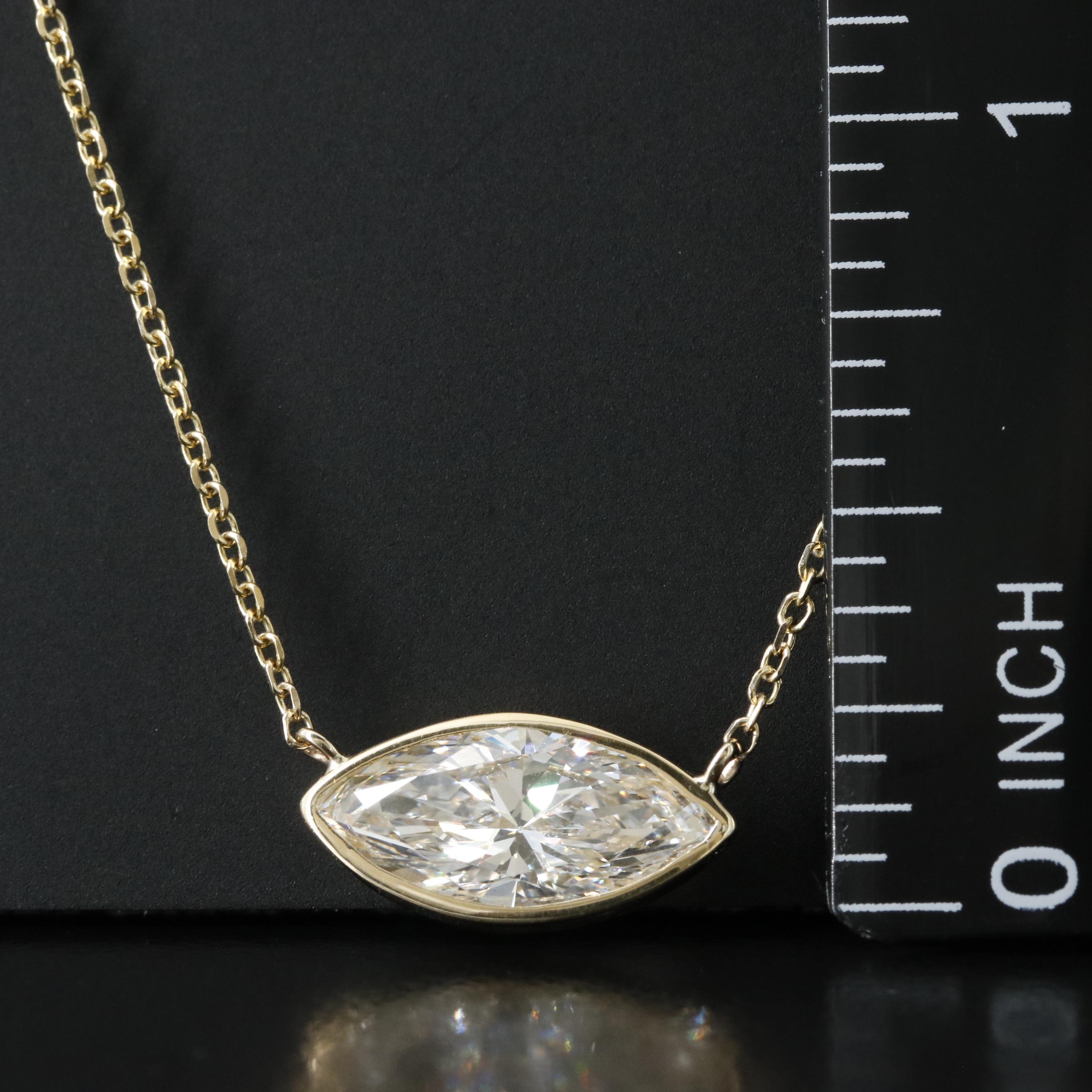 14K 2.02 CT Lab Grown Diamond Solitaire Necklace with IGI Report