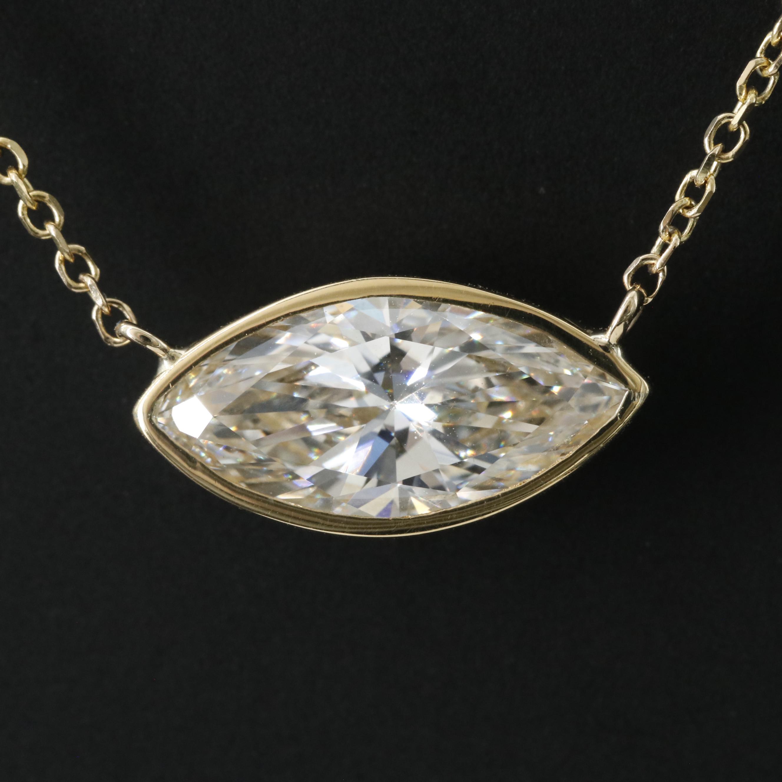 14K 2.02 CT Lab Grown Diamond Solitaire Necklace with IGI Report