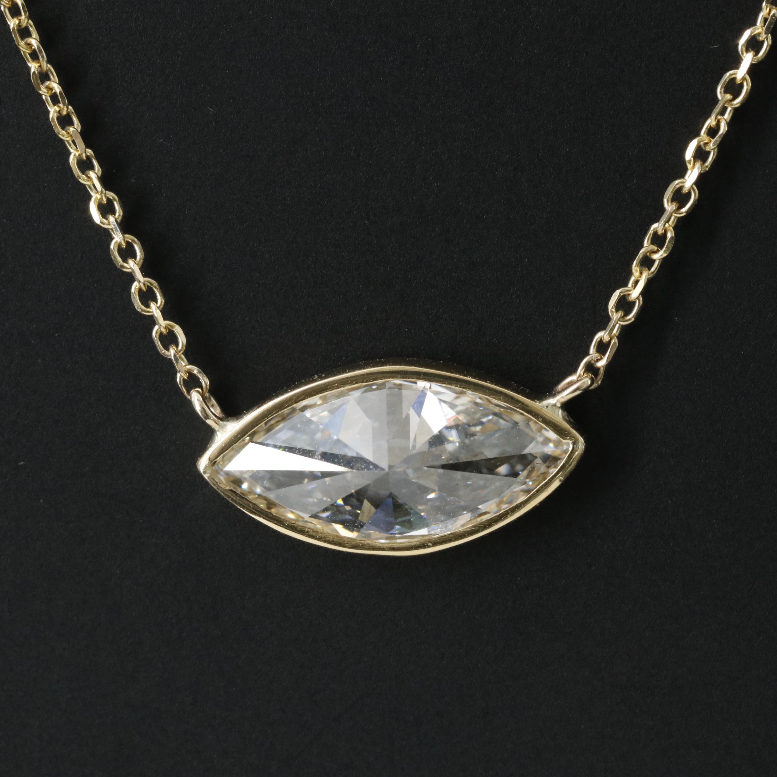 14K 2.02 CT Lab Grown Diamond Solitaire Necklace with IGI Report