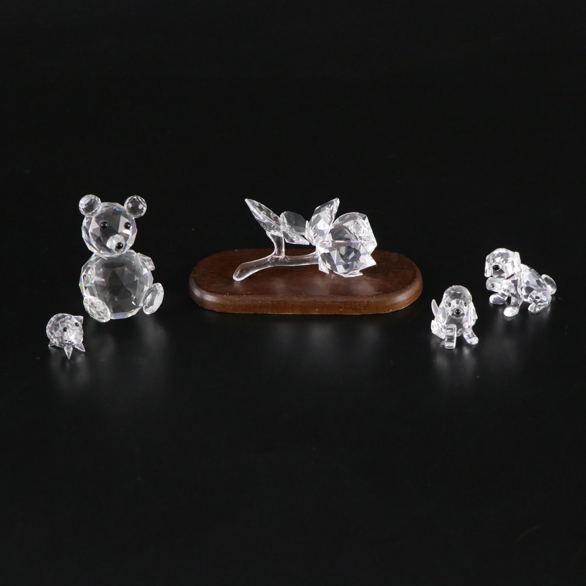 Swarovski Crystal "Secret Garden" Dewdrop Rose, Bear and More Figurines