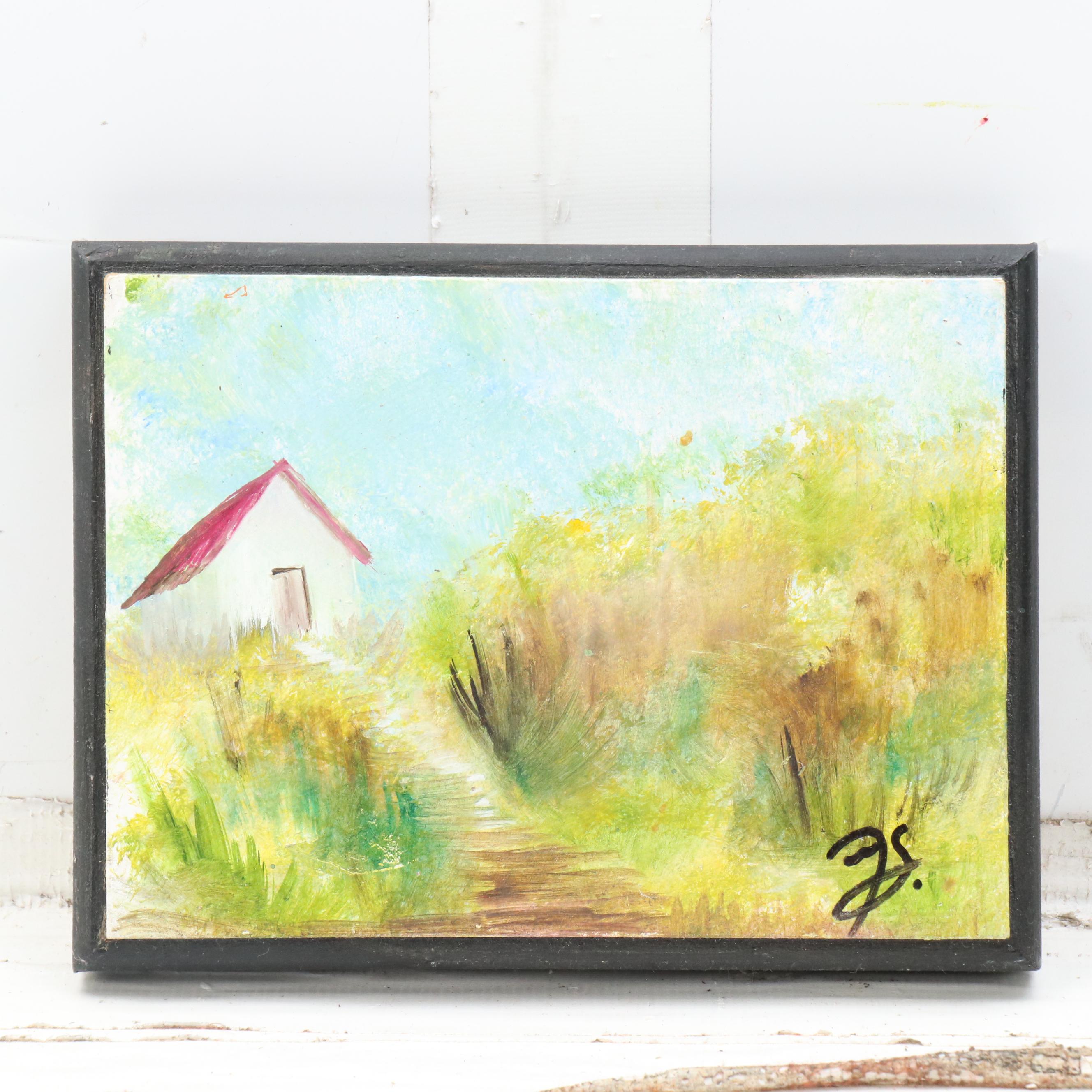 Acrylic Landscape Paintings, Circa 2000