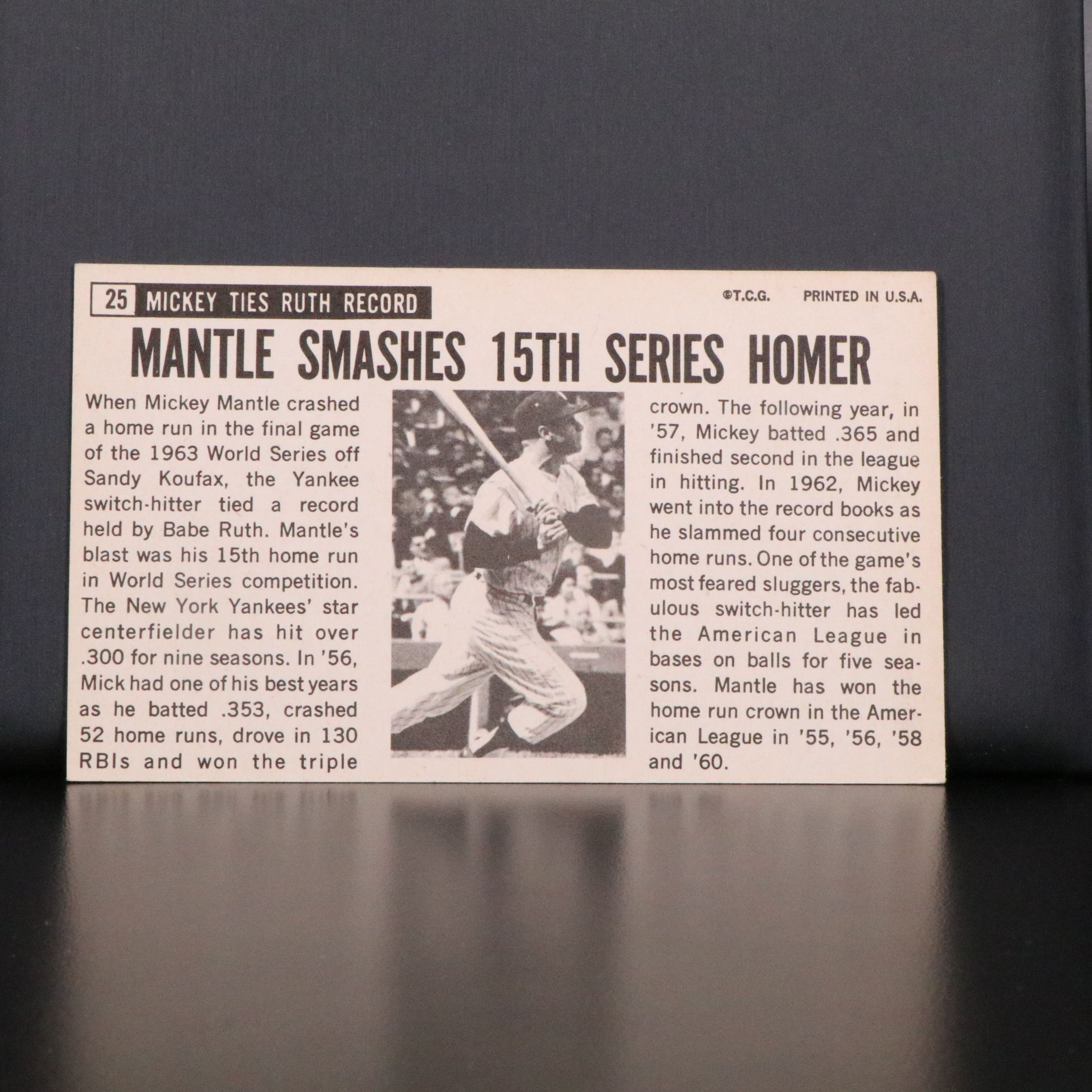 1964 Topps Giants Mickey Mantle New York Yankees Baseball Card