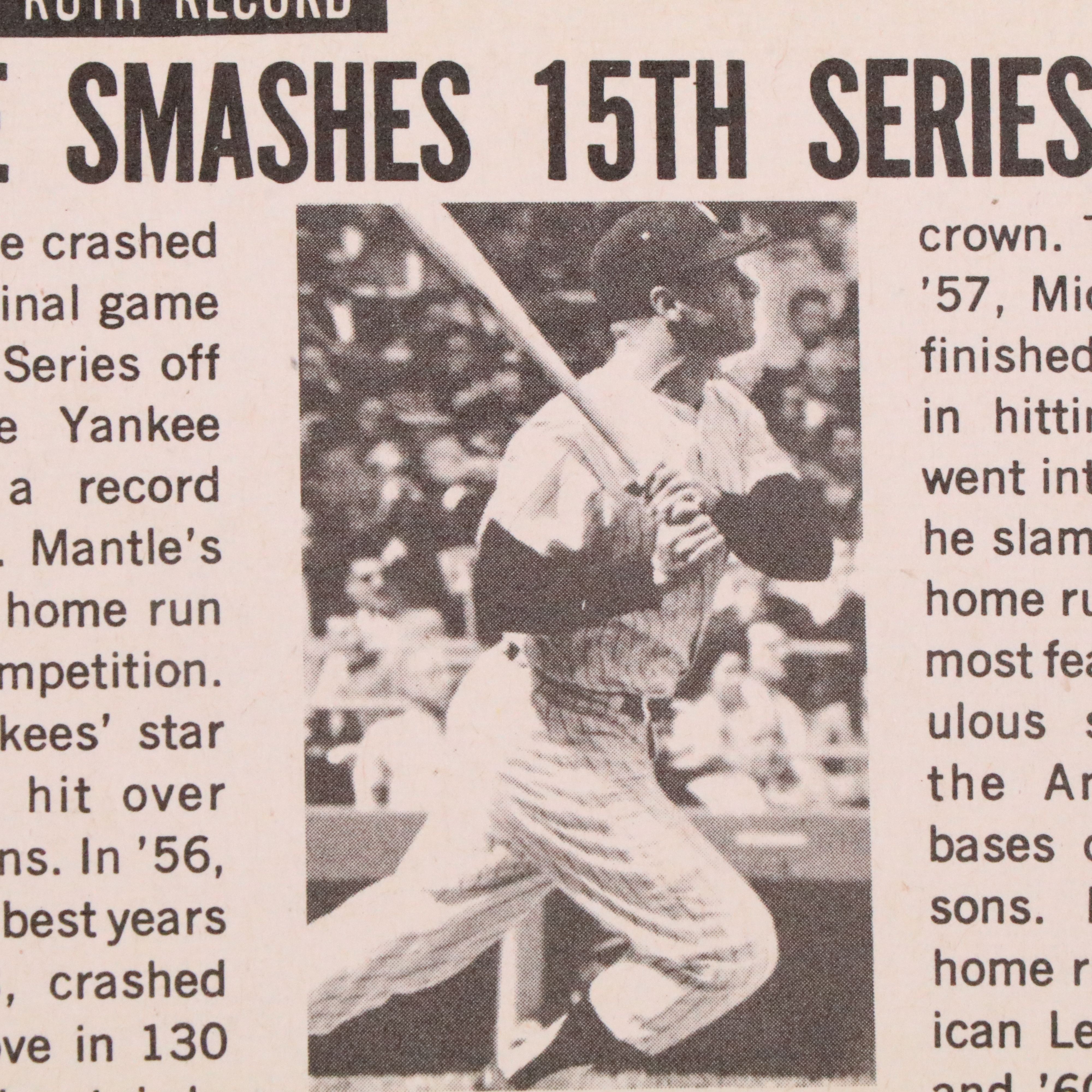 1964 Topps Giants Mickey Mantle New York Yankees Baseball Card