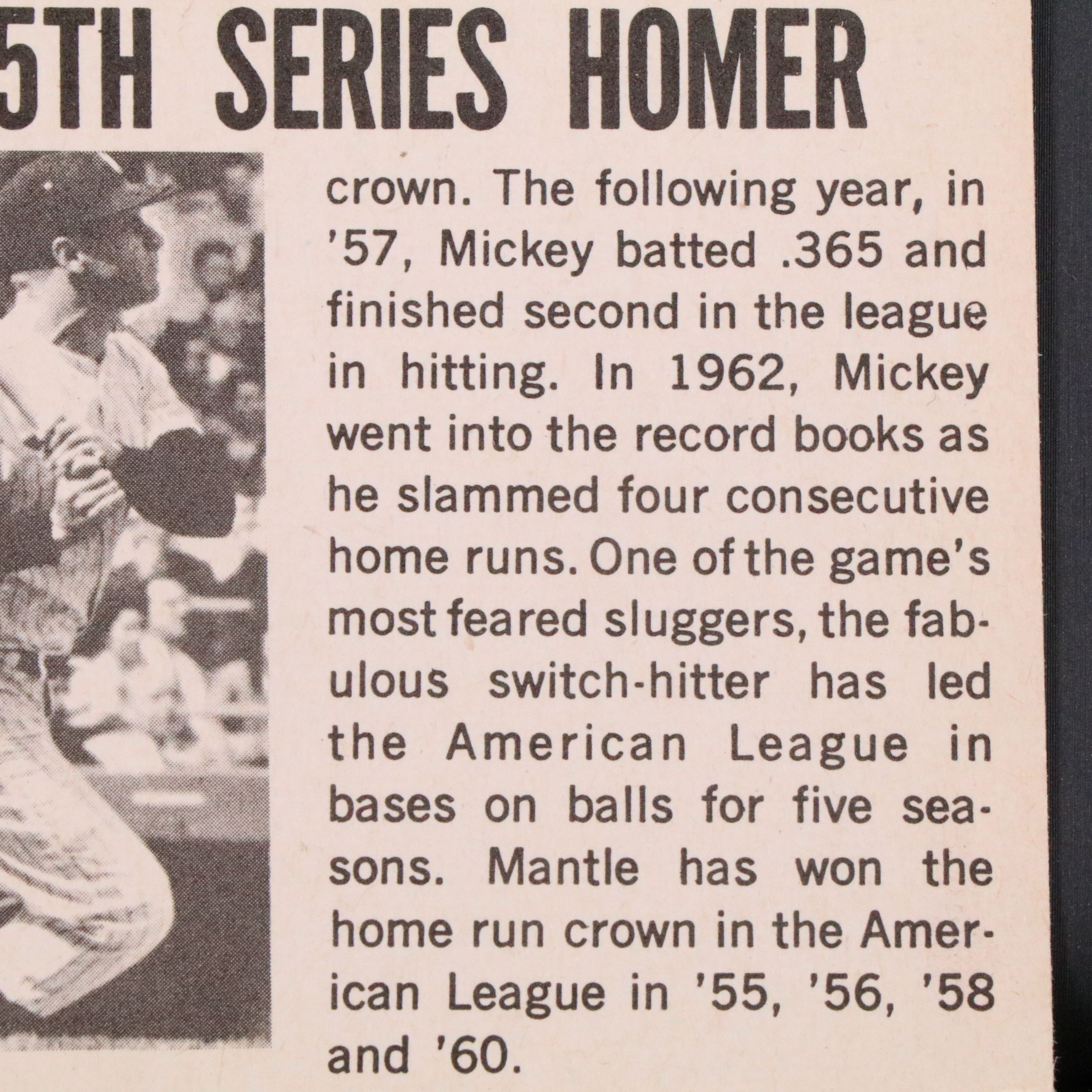 1964 Topps Giants Mickey Mantle New York Yankees Baseball Card