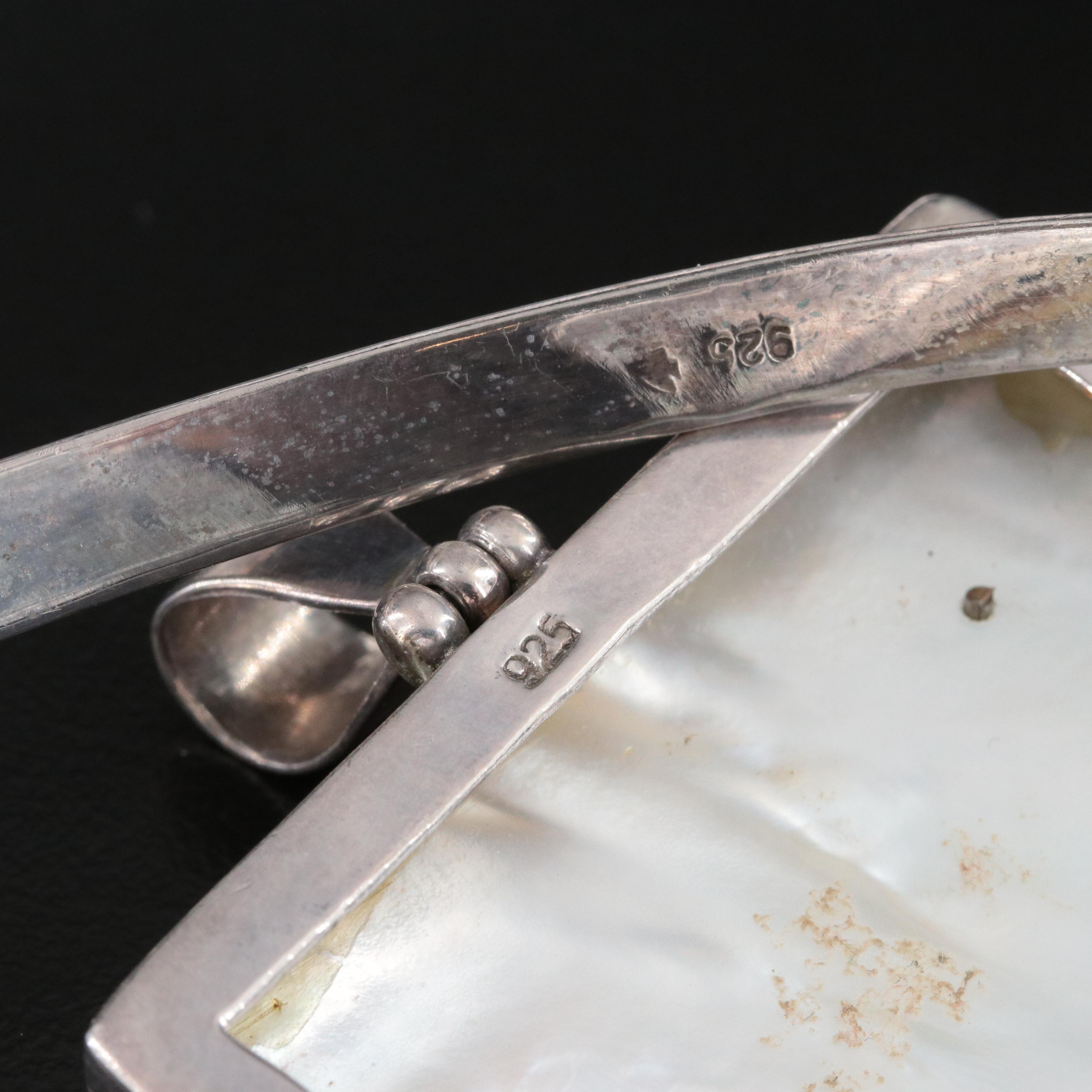 Sterling Mother-of-Pearl and Peridot Pendant Necklace