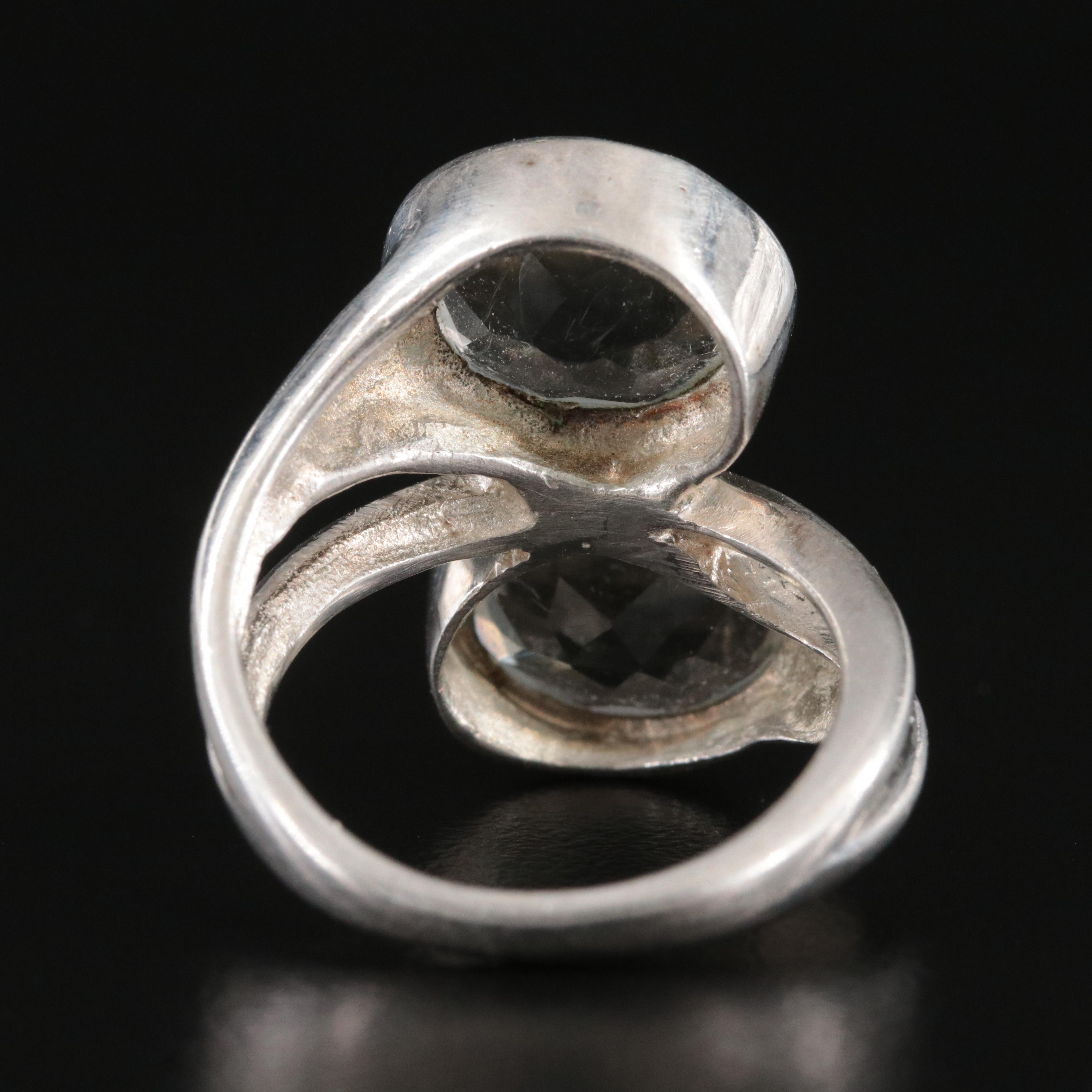 Sterling Prasiolite Bypass Ring