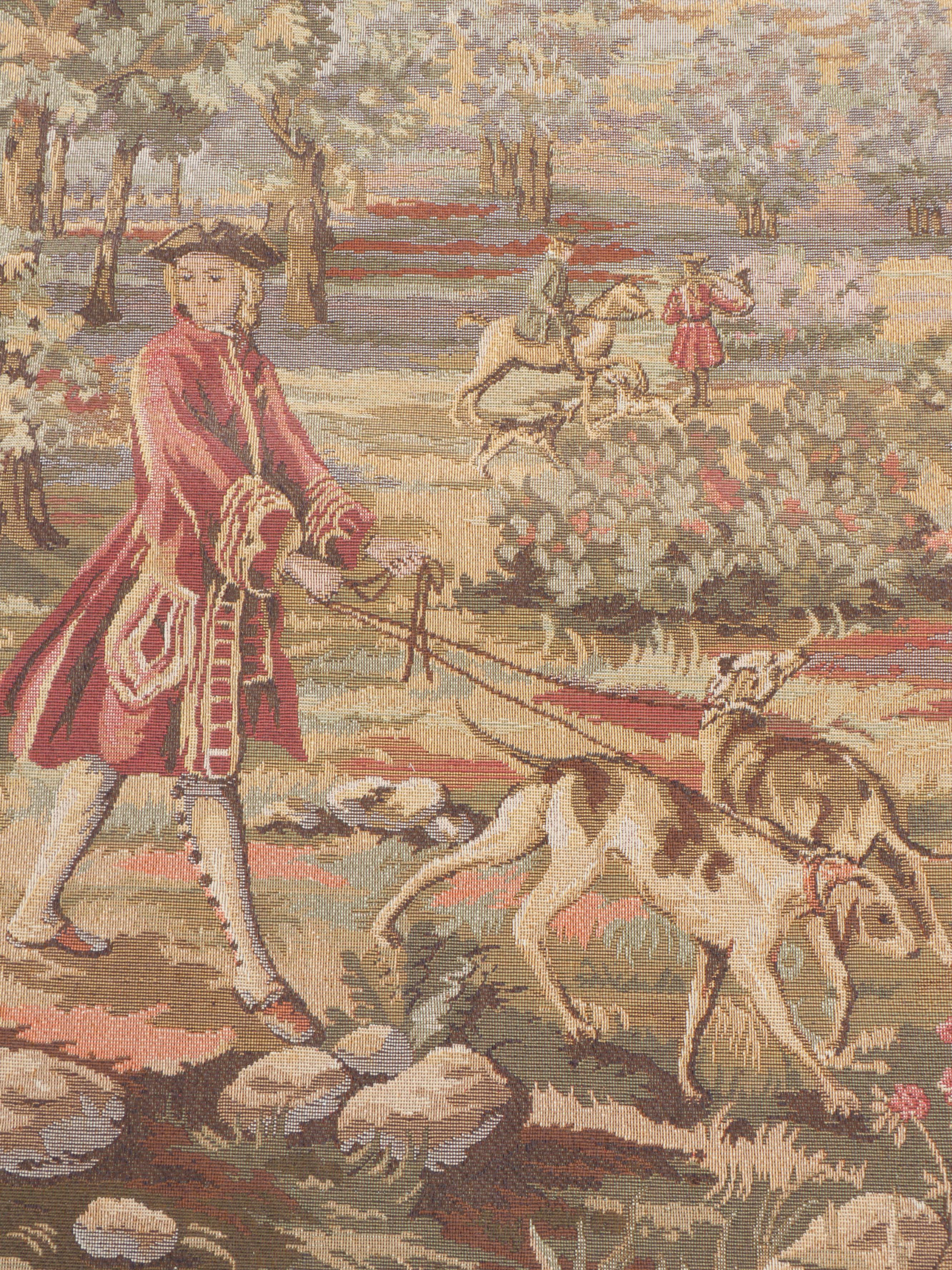 Arazzo French Rococo Revival and Pastoral Scene Tapestry Panels