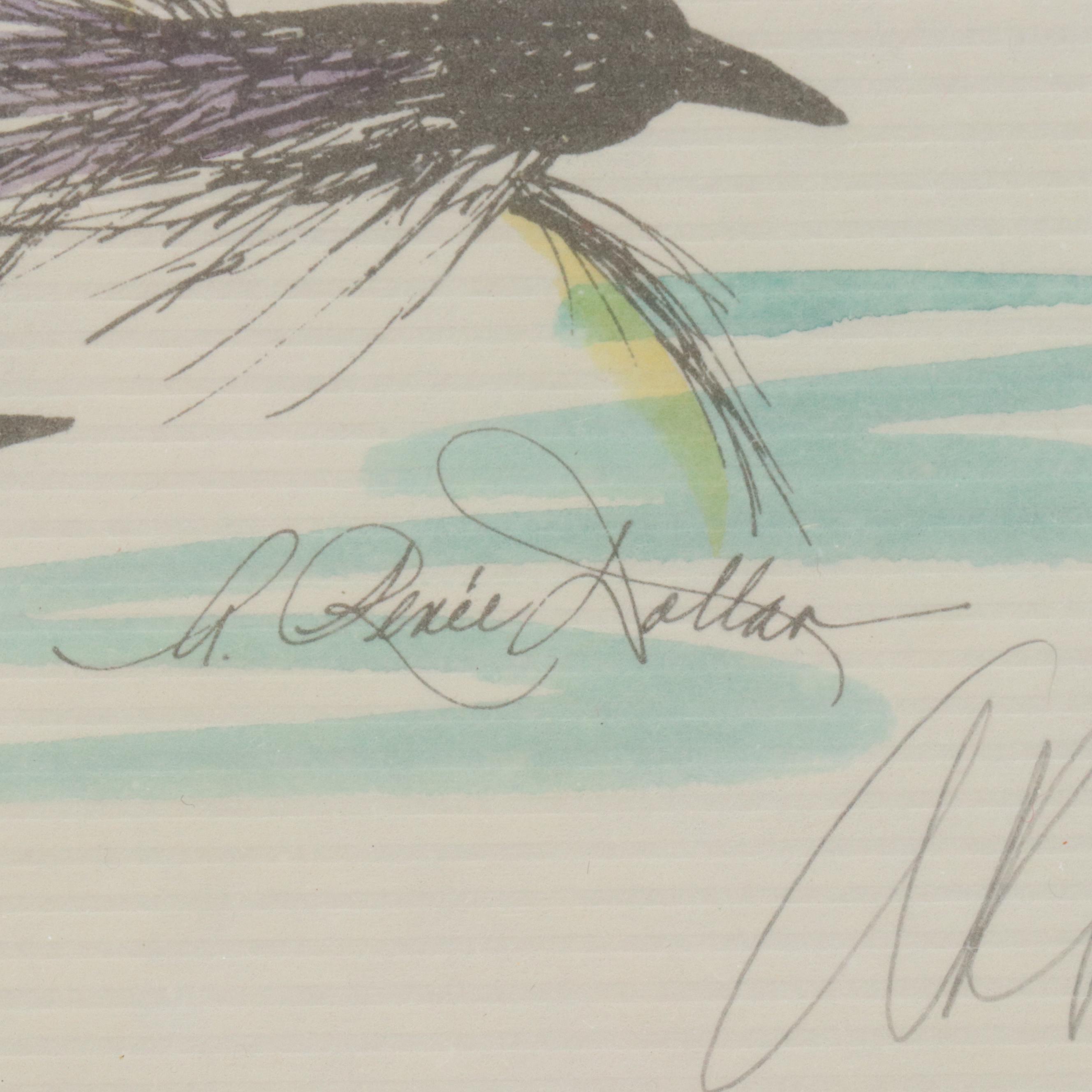 A. Renée Dallas Lithographs of Fly Fishing Lures