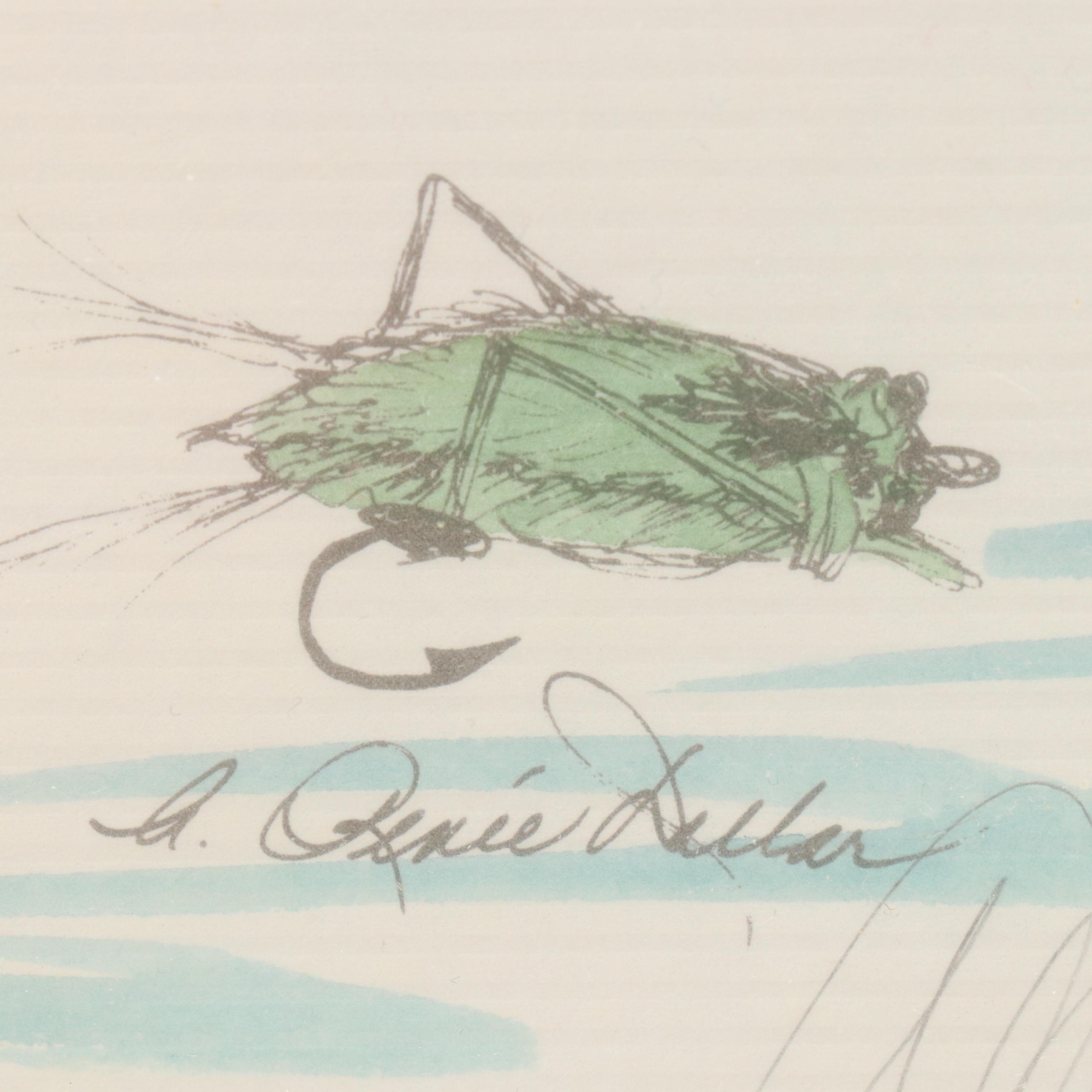 A. Renée Dallas Lithographs of Fly Fishing Lures