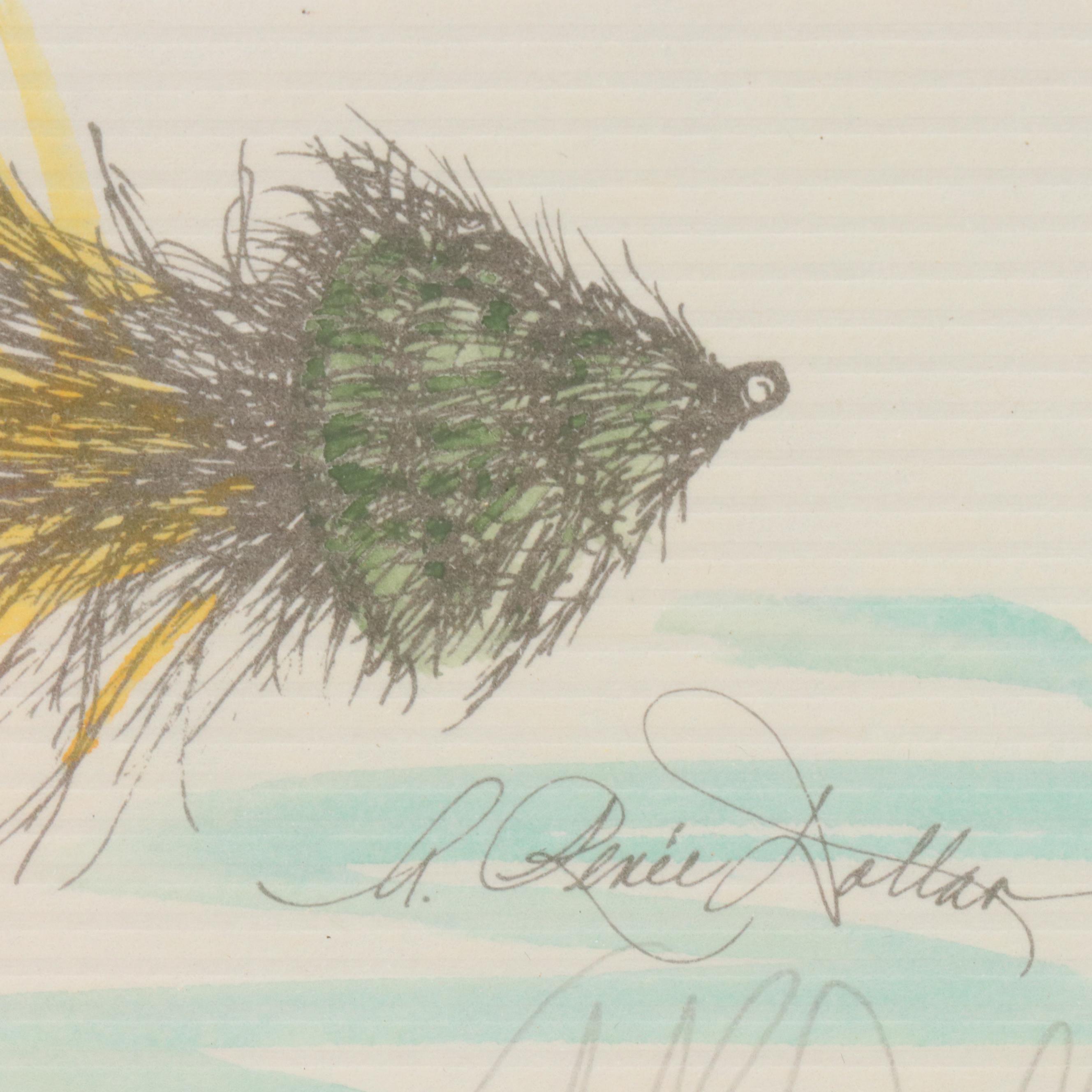 A. Renée Dallas Lithographs of Fly Fishing Lures