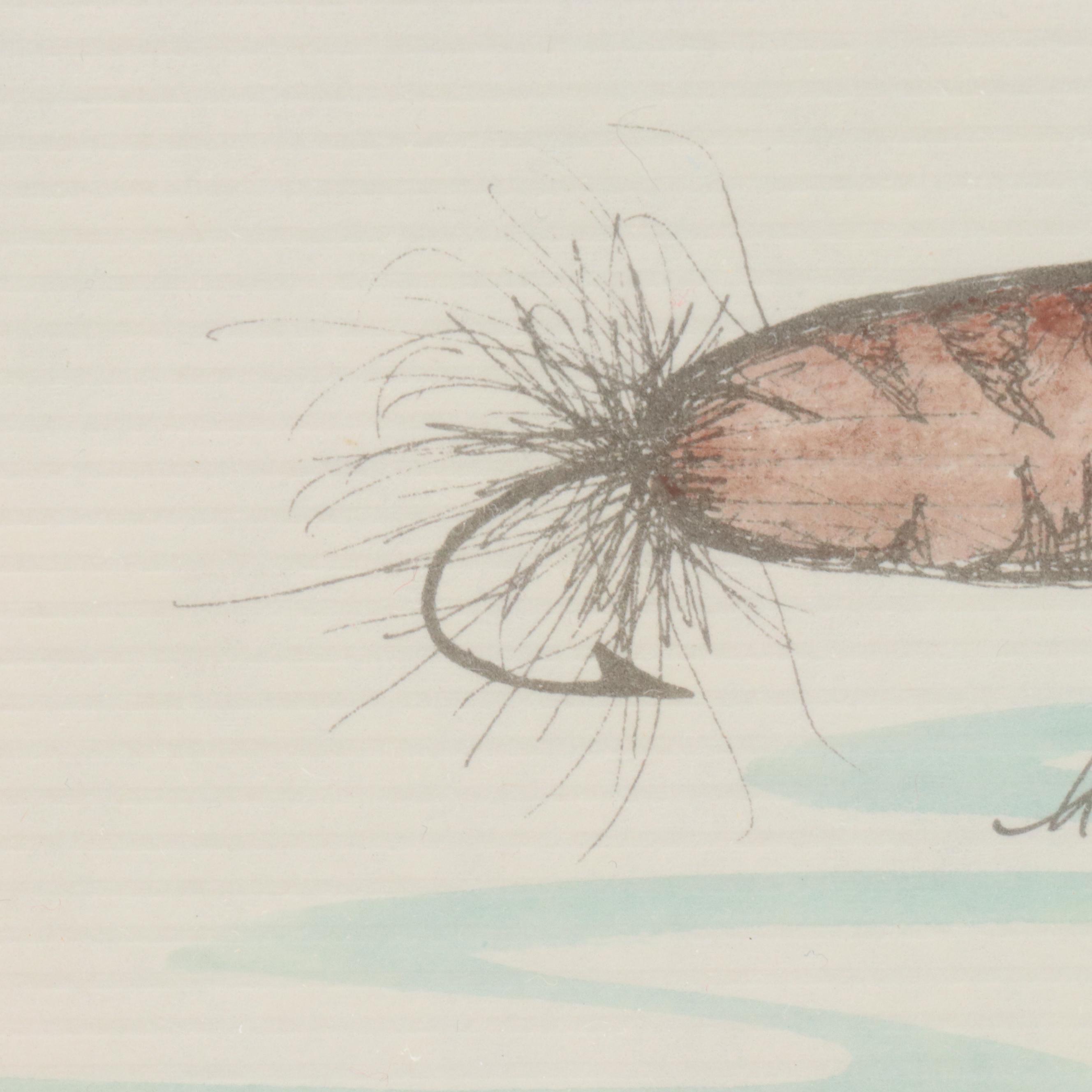 A. Renée Dallas Lithographs of Fly Fishing Lures
