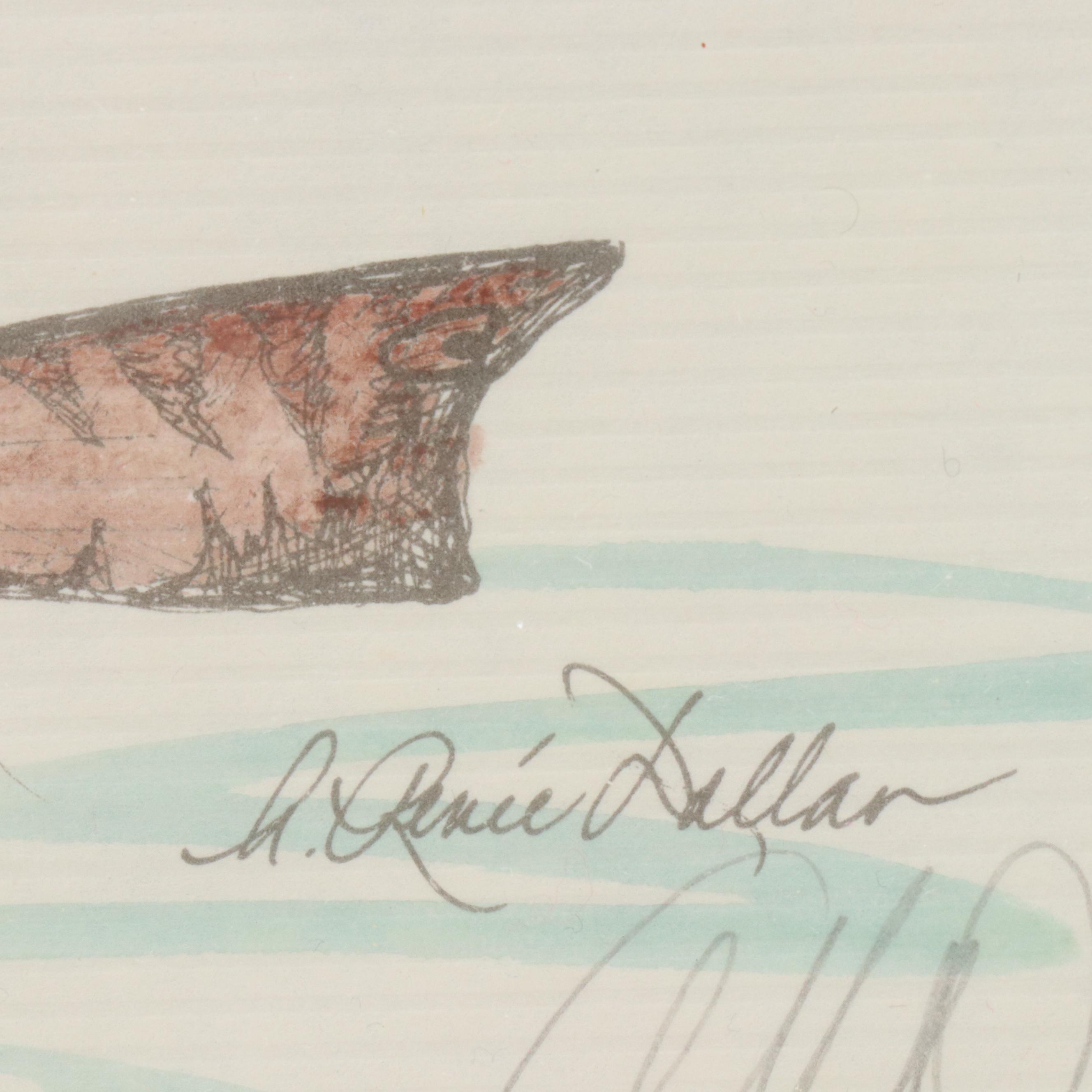 A. Renée Dallas Lithographs of Fly Fishing Lures