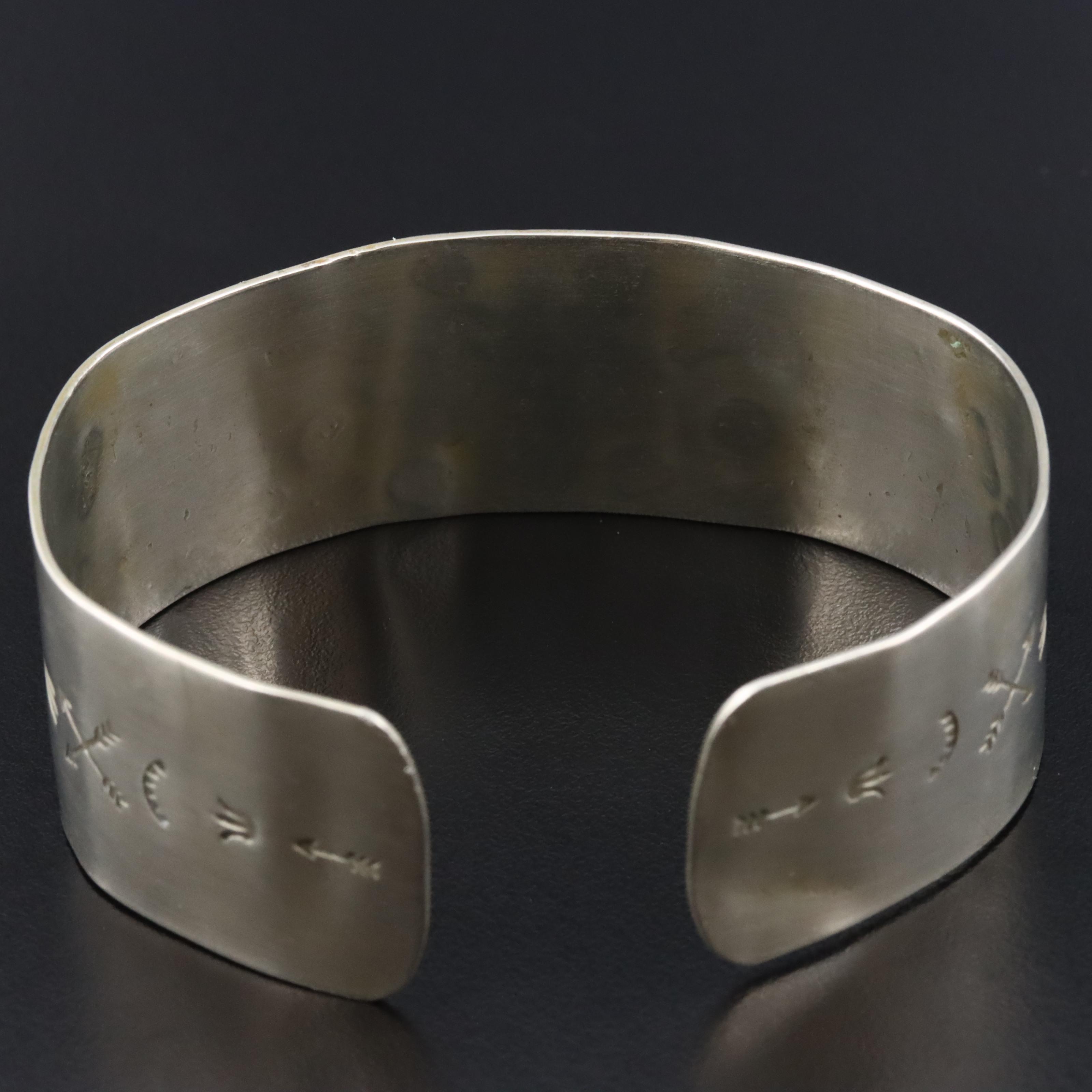 Western Style Stampwork Cuff Bracelet with Copper Accents