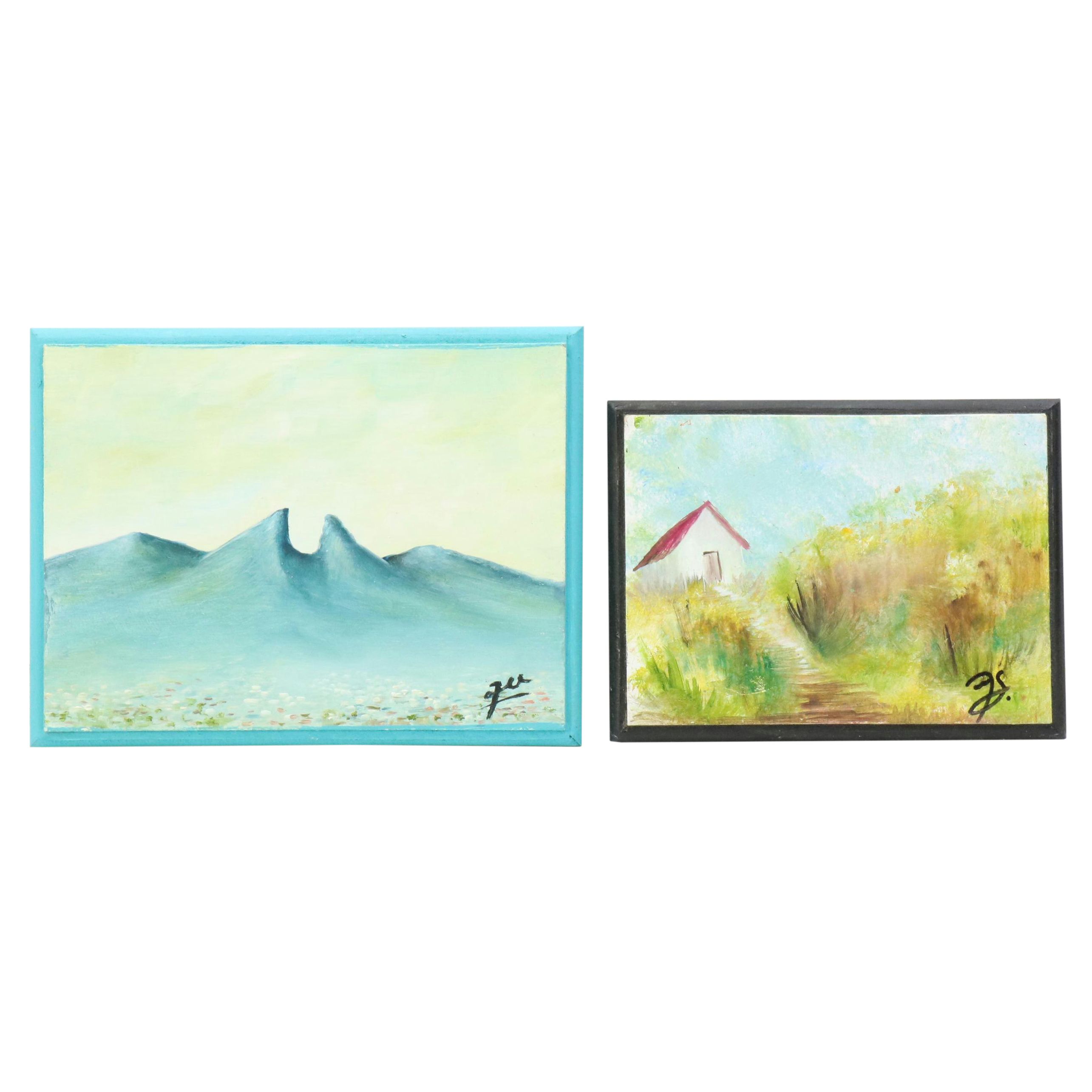 Acrylic Landscape Paintings, Circa 2000