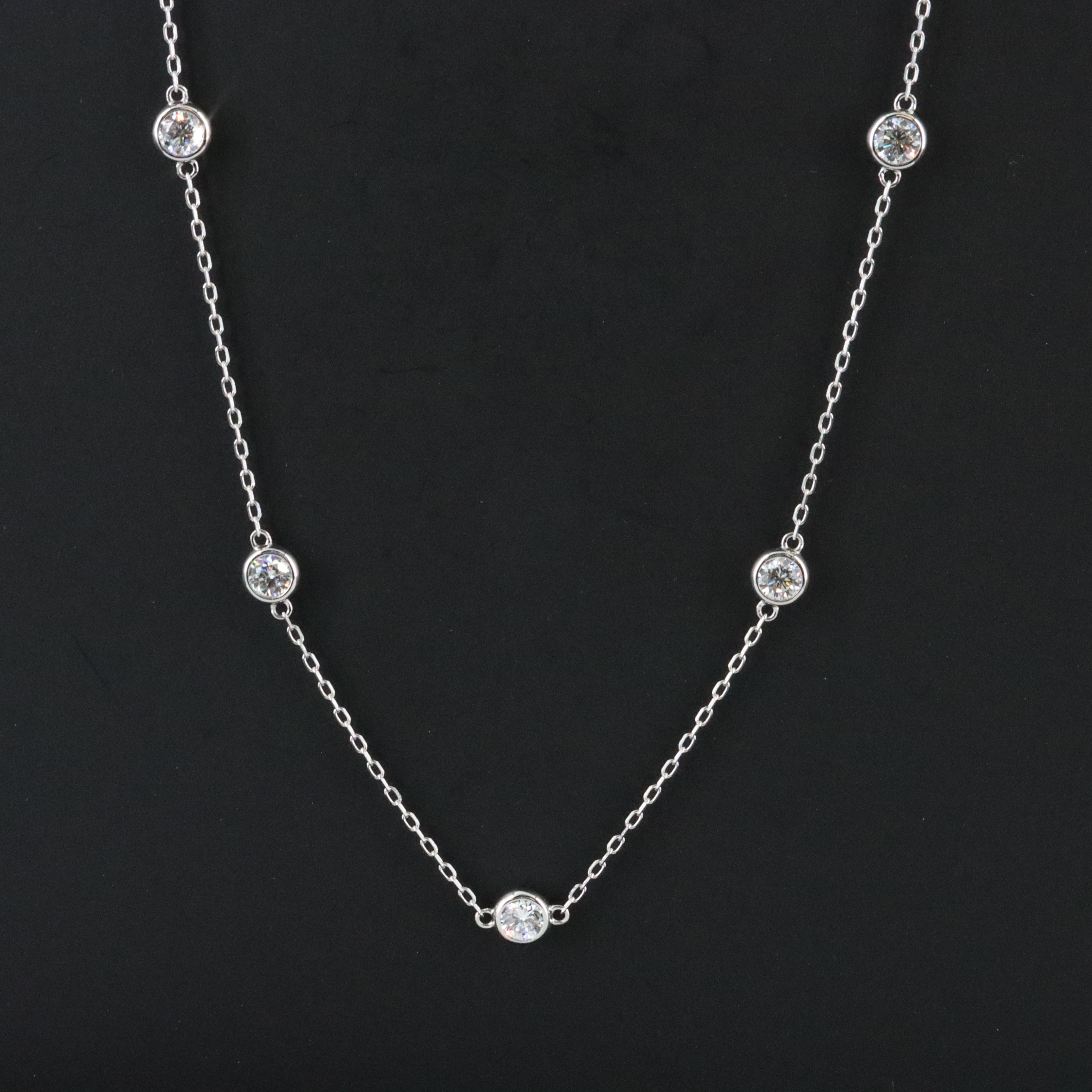 14K 2.00 CTW Lab Grown Diamond Station Necklace