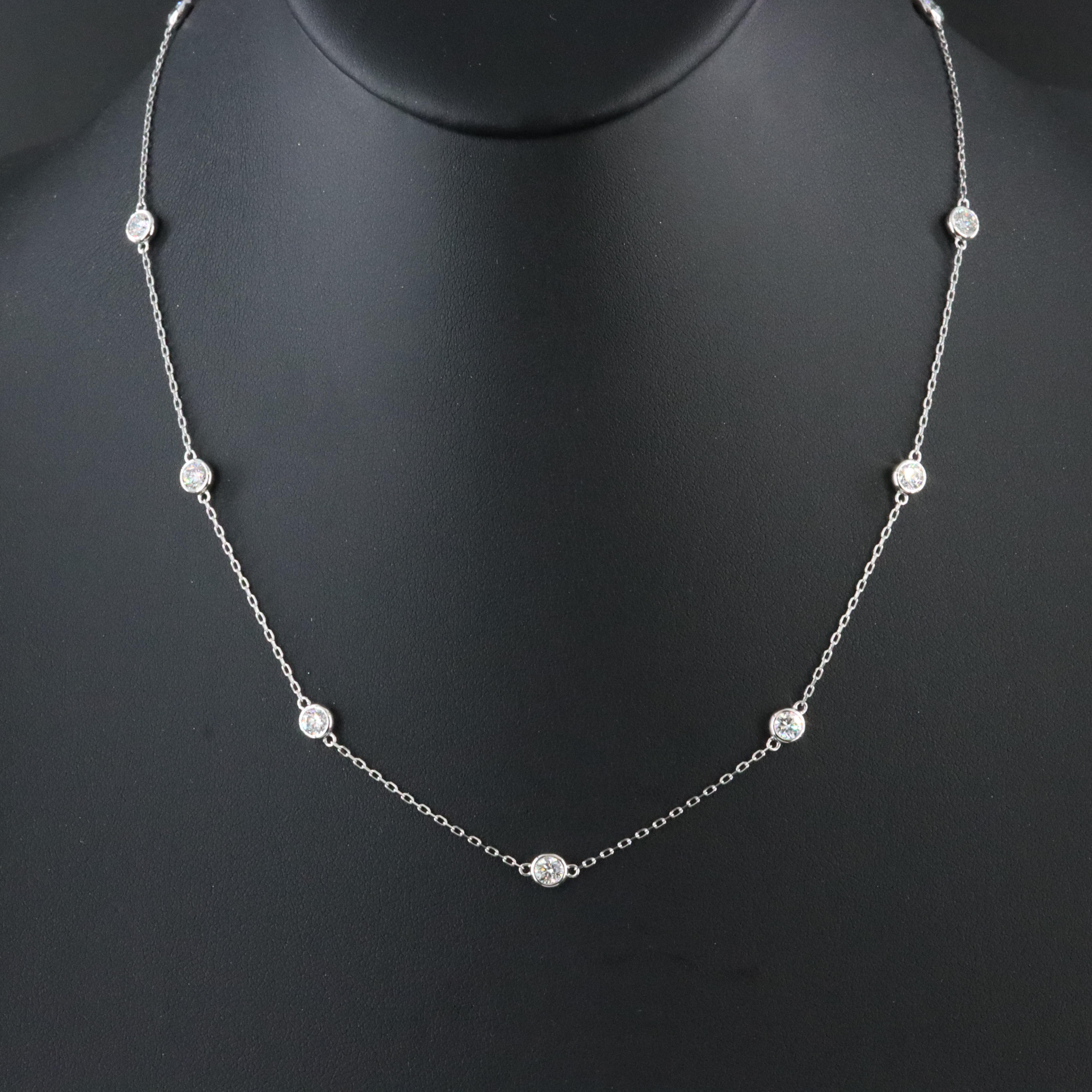 14K 2.00 CTW Lab Grown Diamond Station Necklace