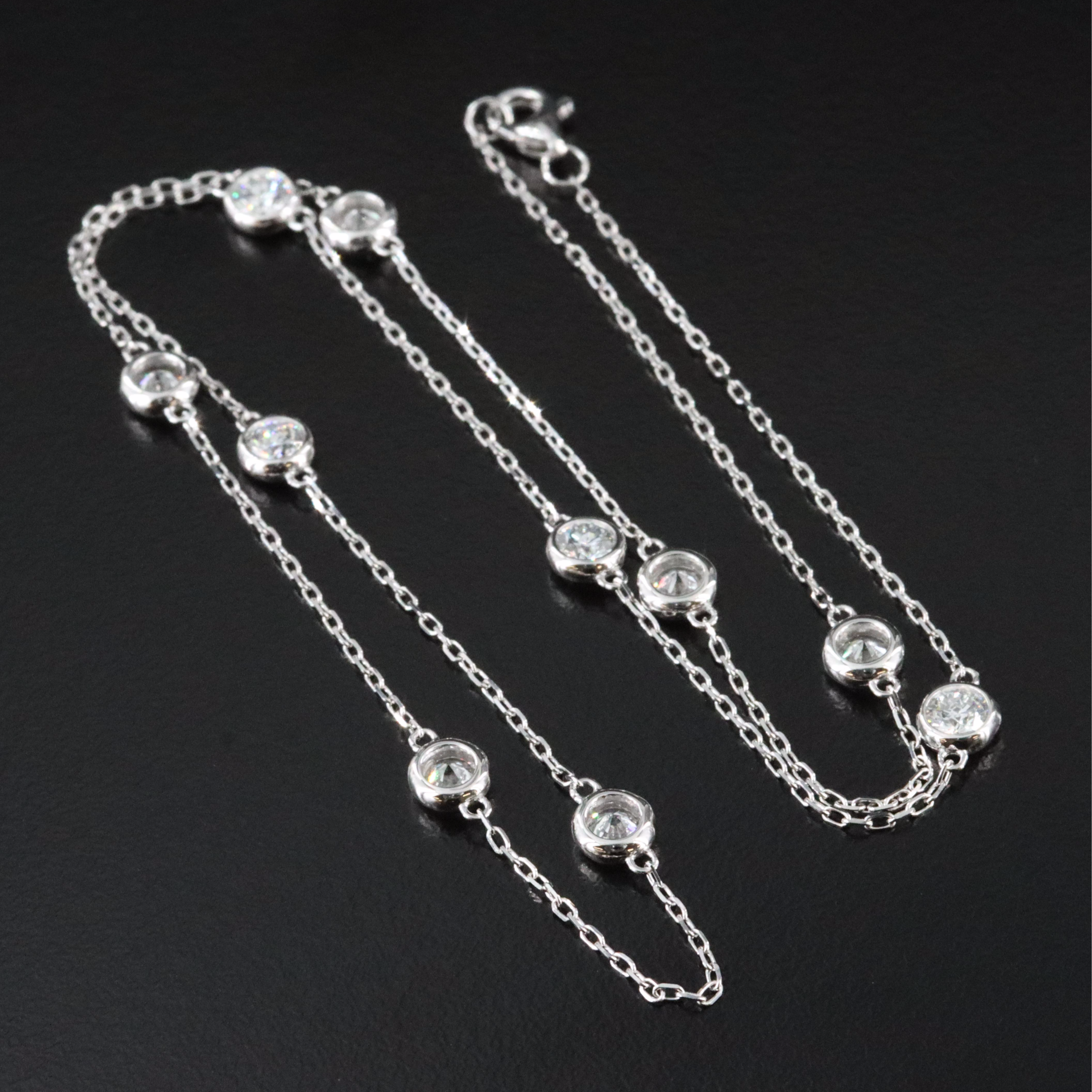 14K 2.00 CTW Lab Grown Diamond Station Necklace