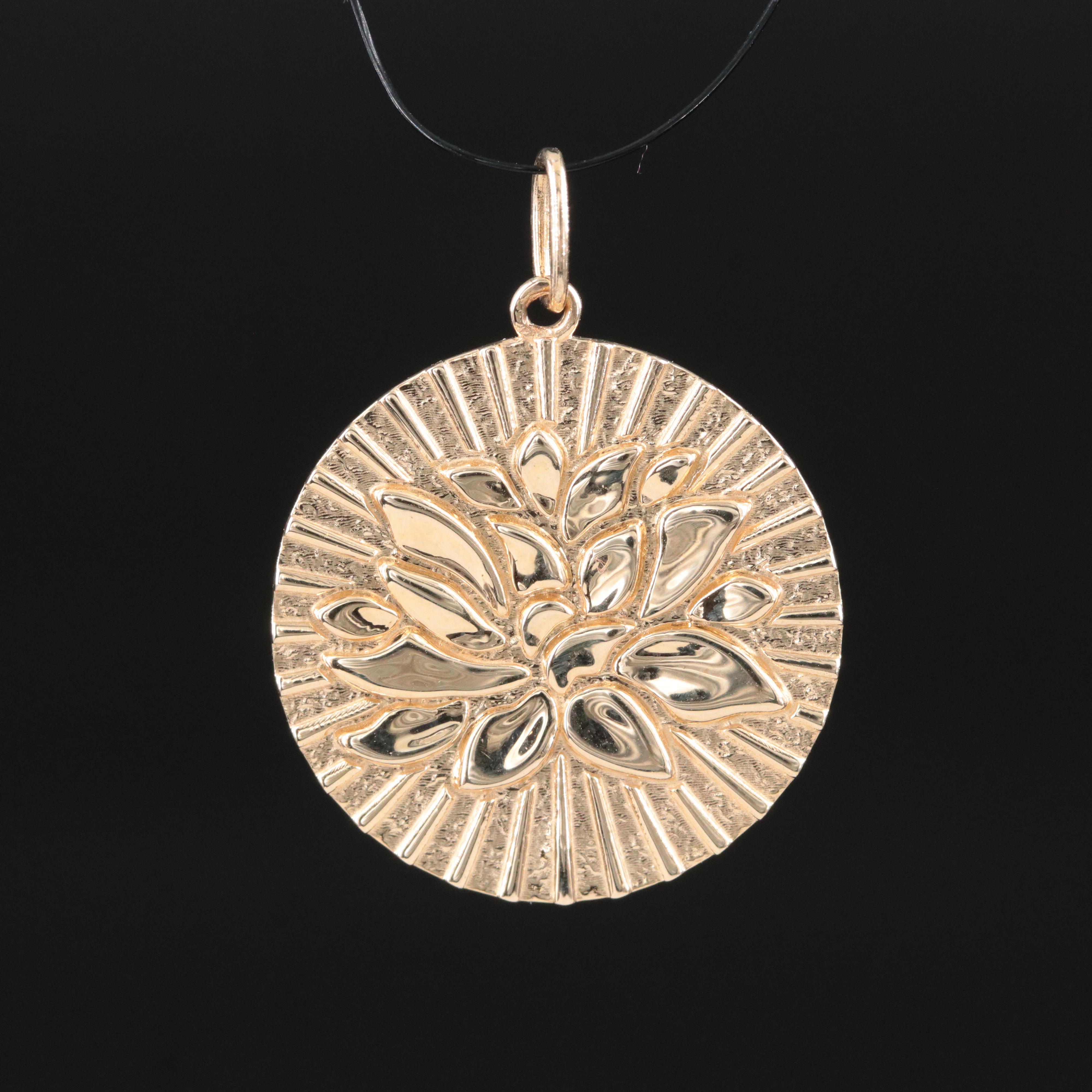 10K Lotus Flower Pendant