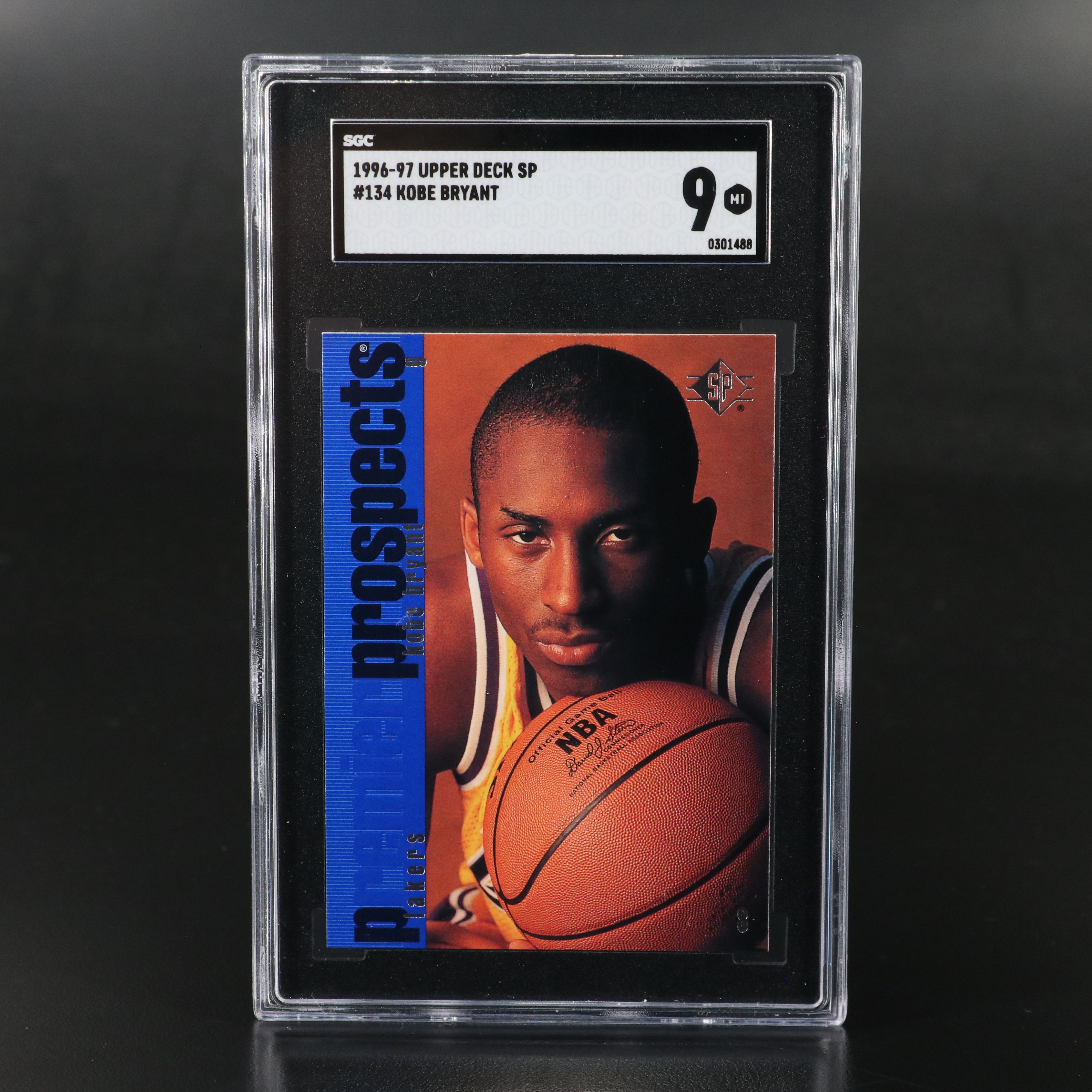 1996-97 SP Kobe Bryant Los Angeles Lakers Rookie Card Graded SGC 9
