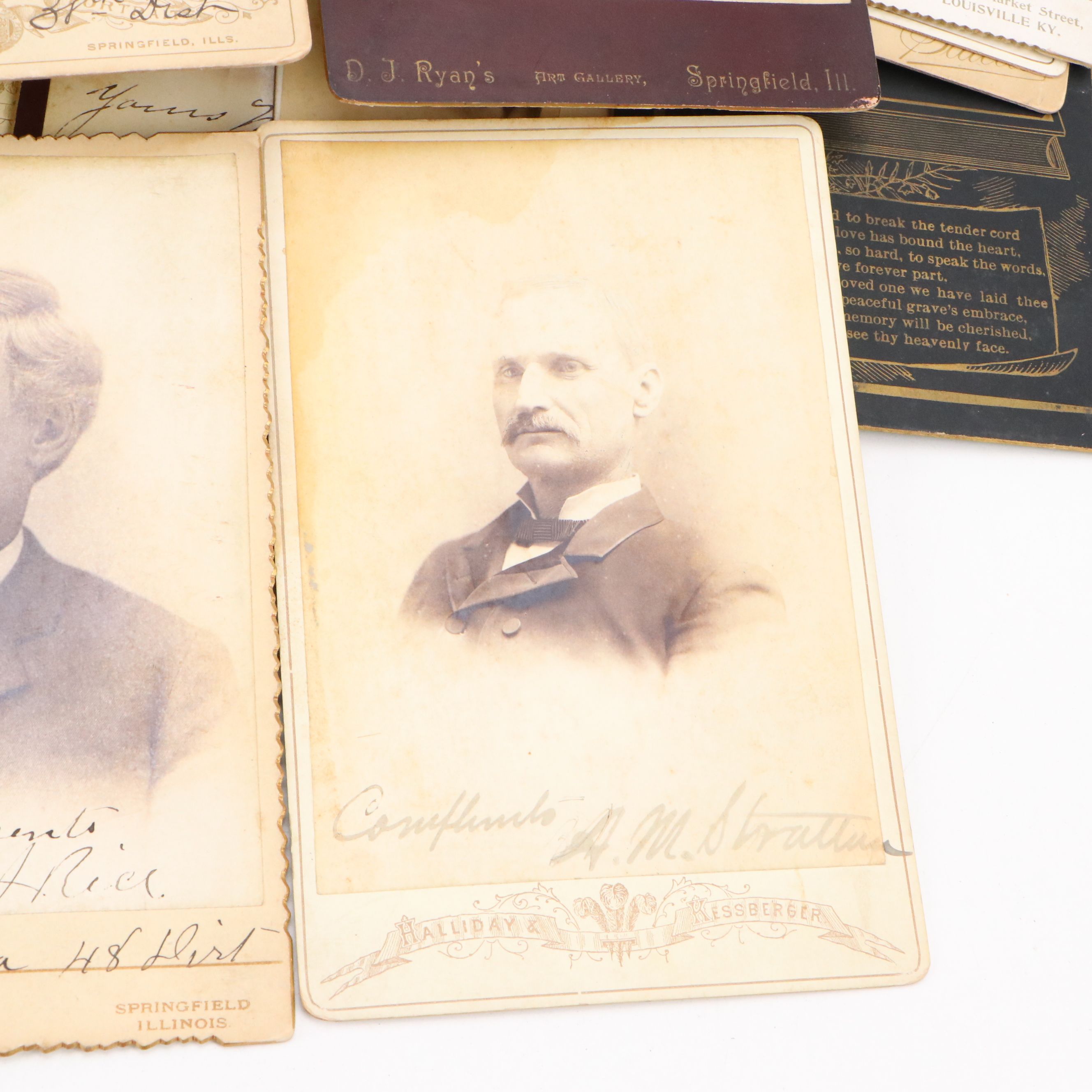 Photographs of Men, Women and Children with Funeral Cards