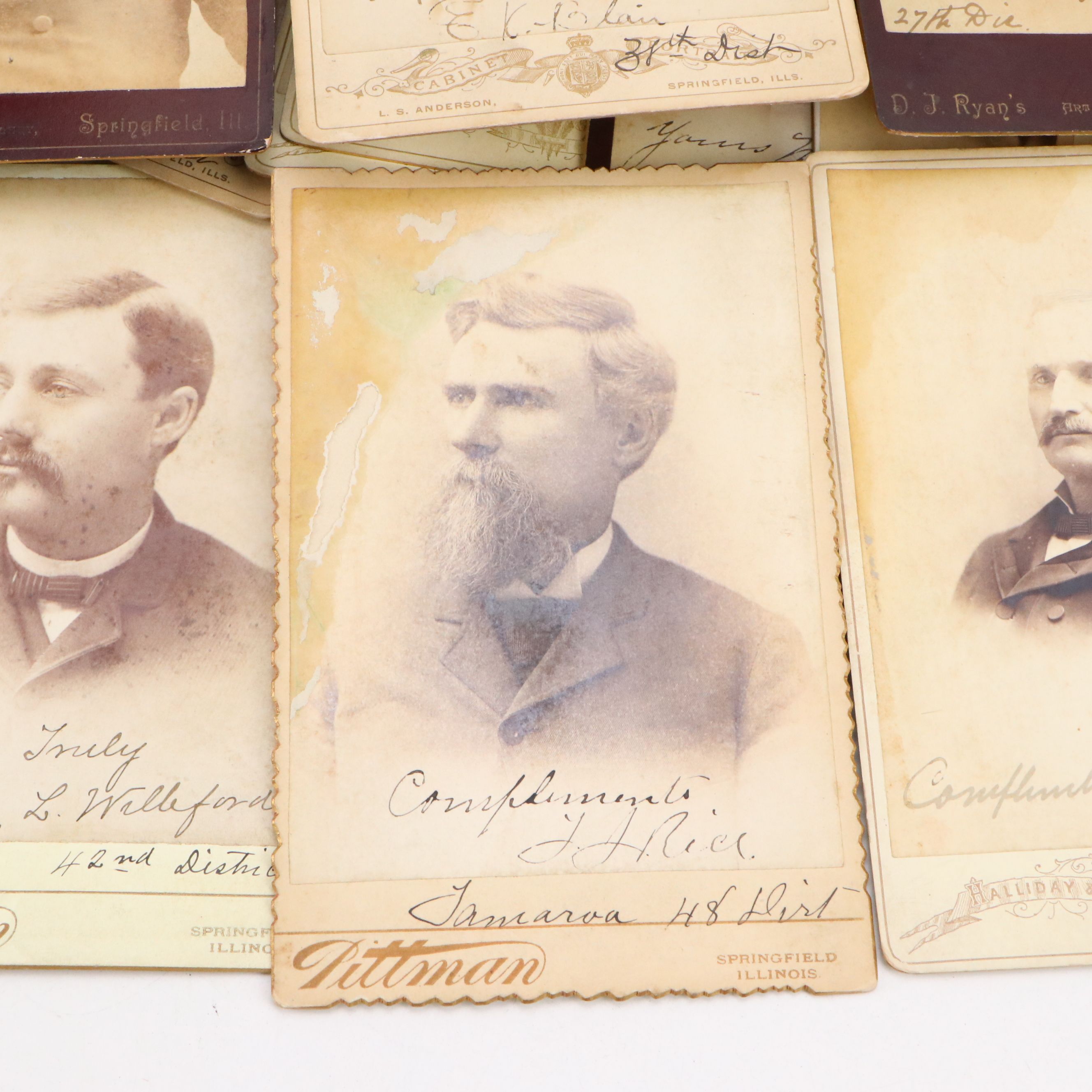 Photographs of Men, Women and Children with Funeral Cards