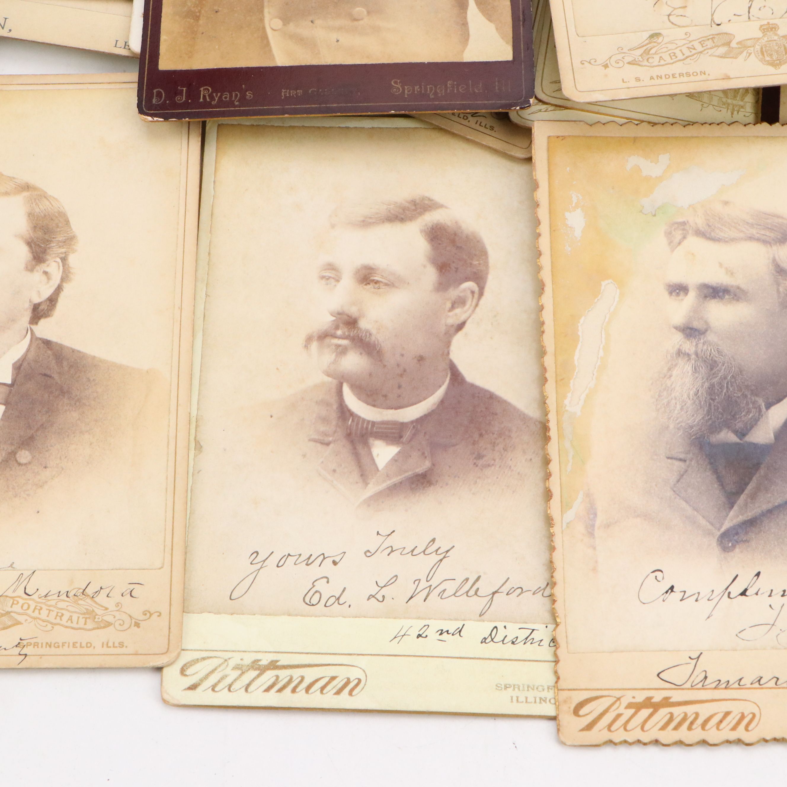 Photographs of Men, Women and Children with Funeral Cards