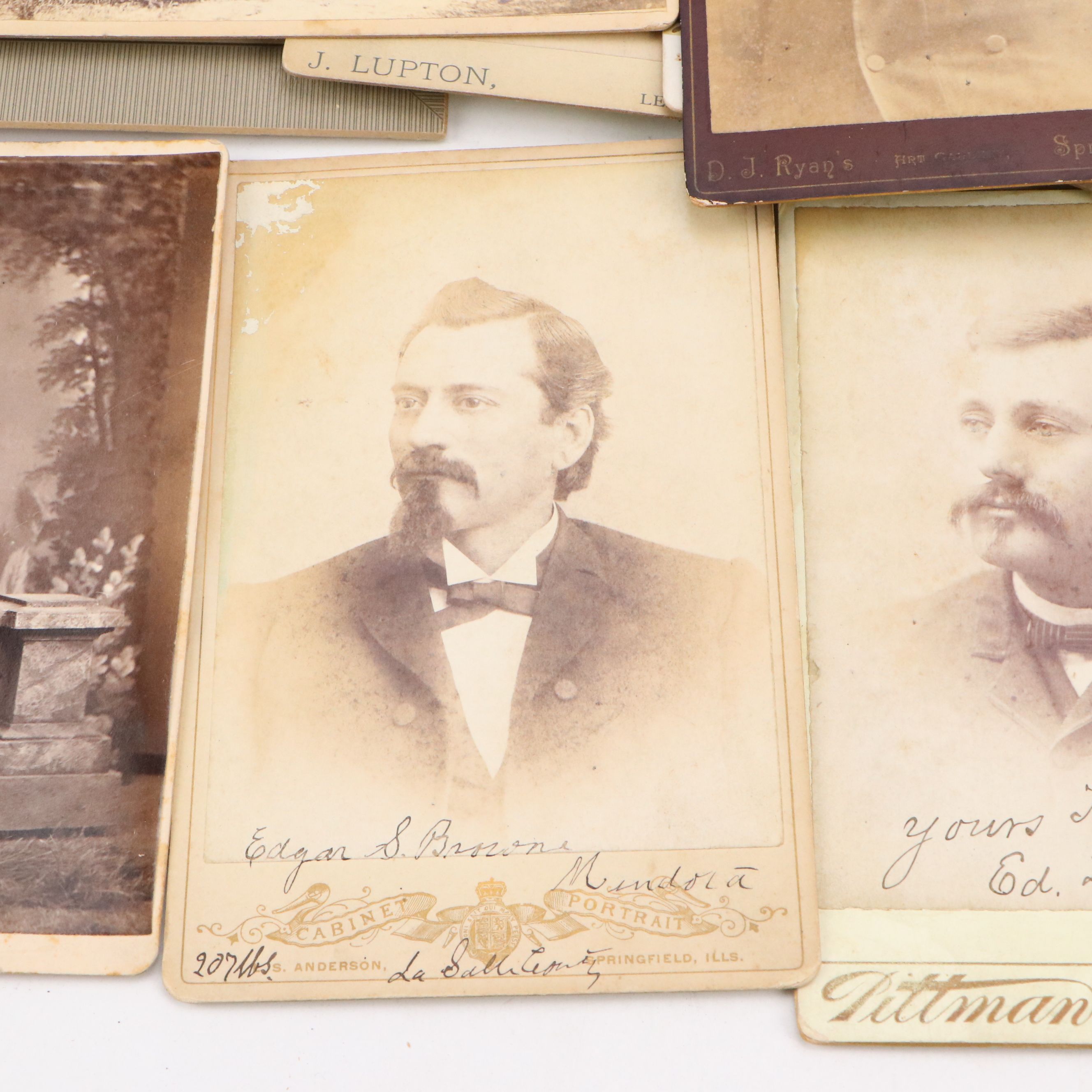 Photographs of Men, Women and Children with Funeral Cards