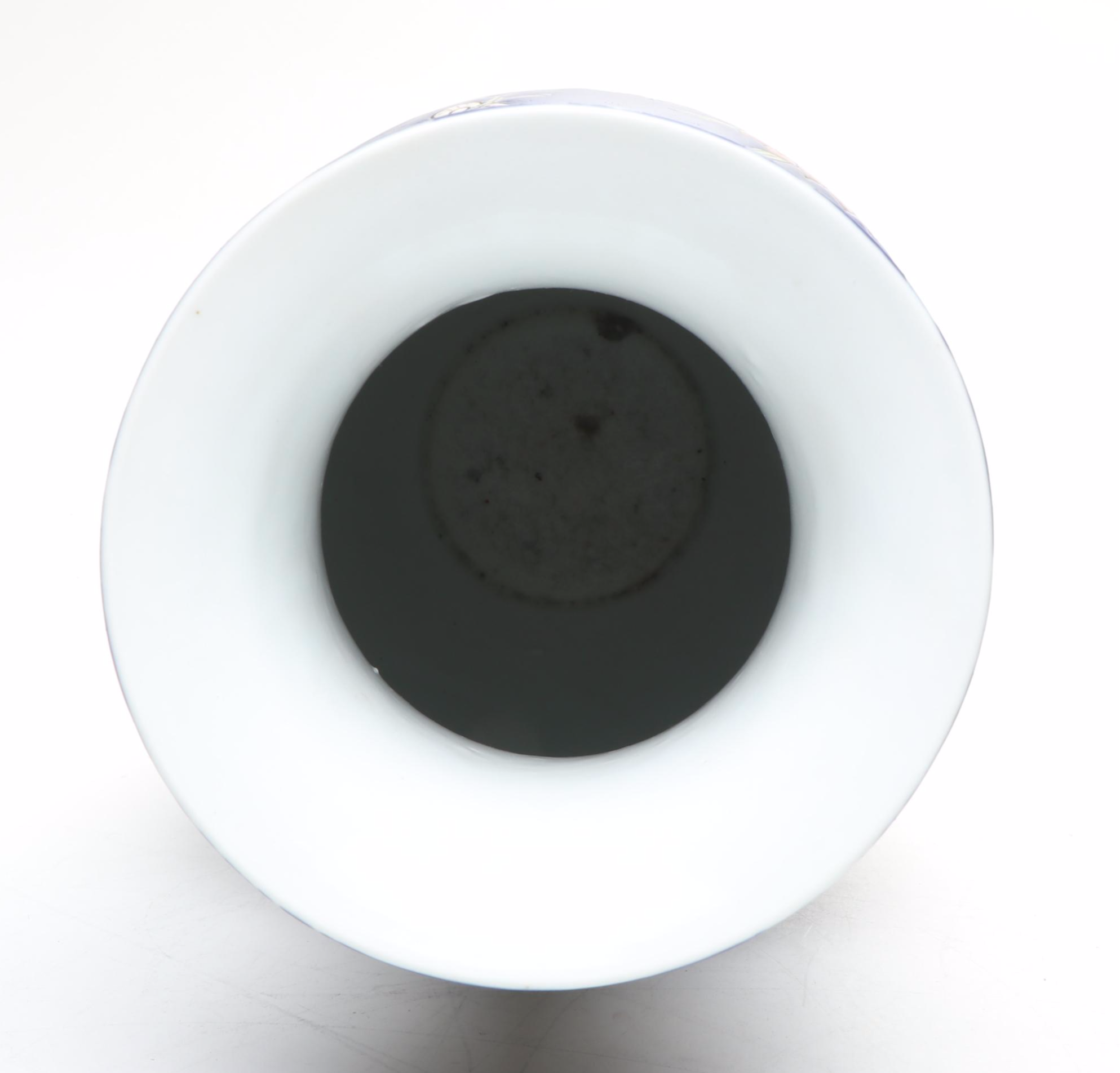 Chinese Red and Black Porcelain Vase with Lotus on Blue Ground Vase