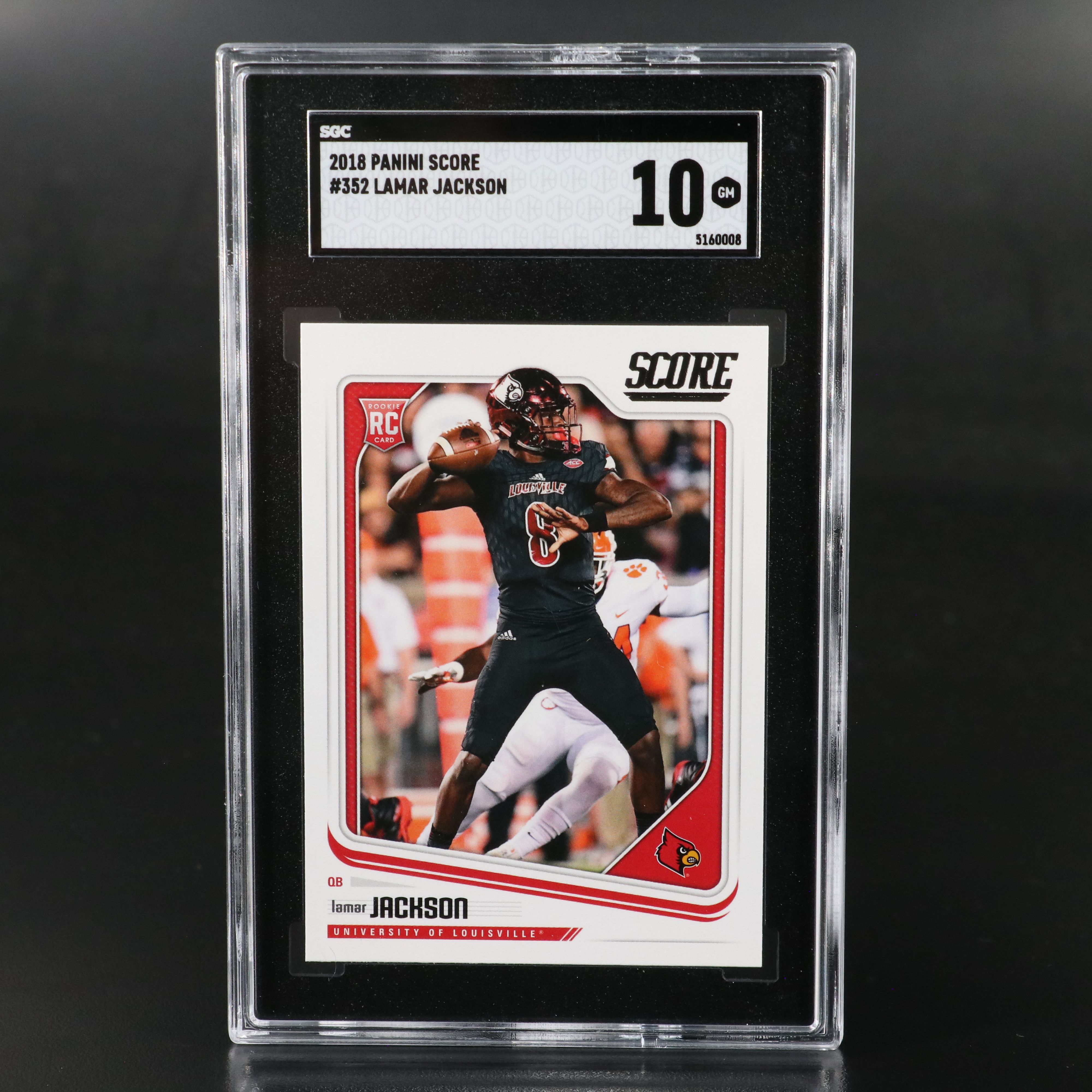 2018 Score Lamar Jackson Rookie Football Card Graded SGC 10