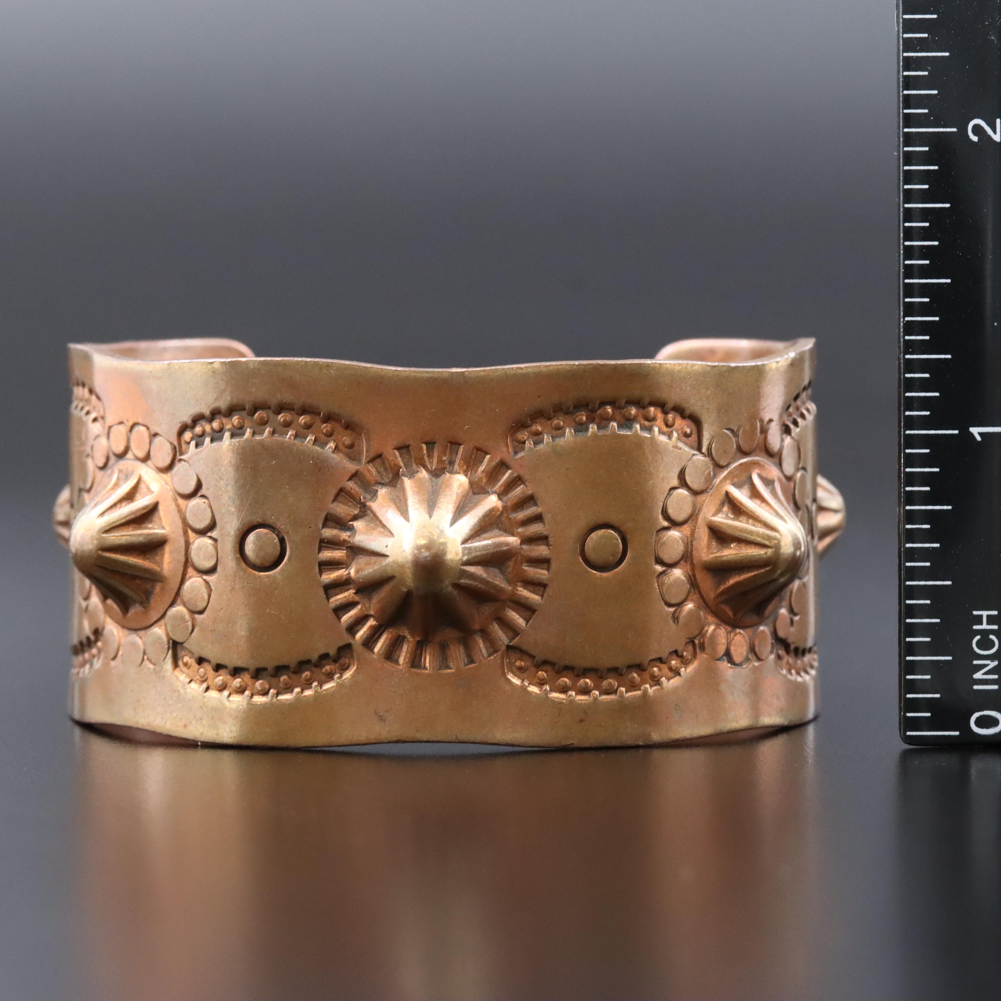 Southwestern Signed Copper and Gold-Filled Cuff Bracelets