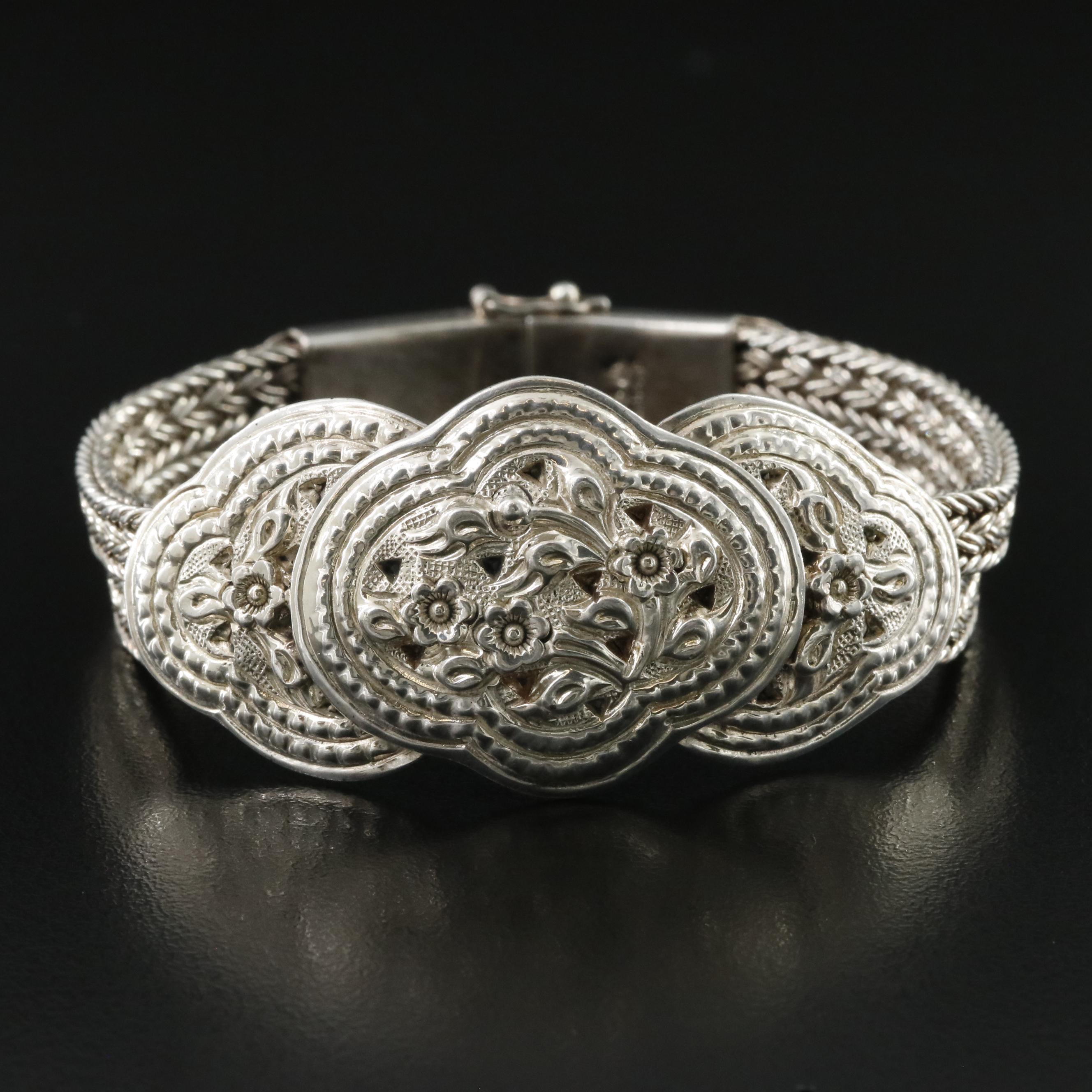 Thai Sterling Floral Bracelet