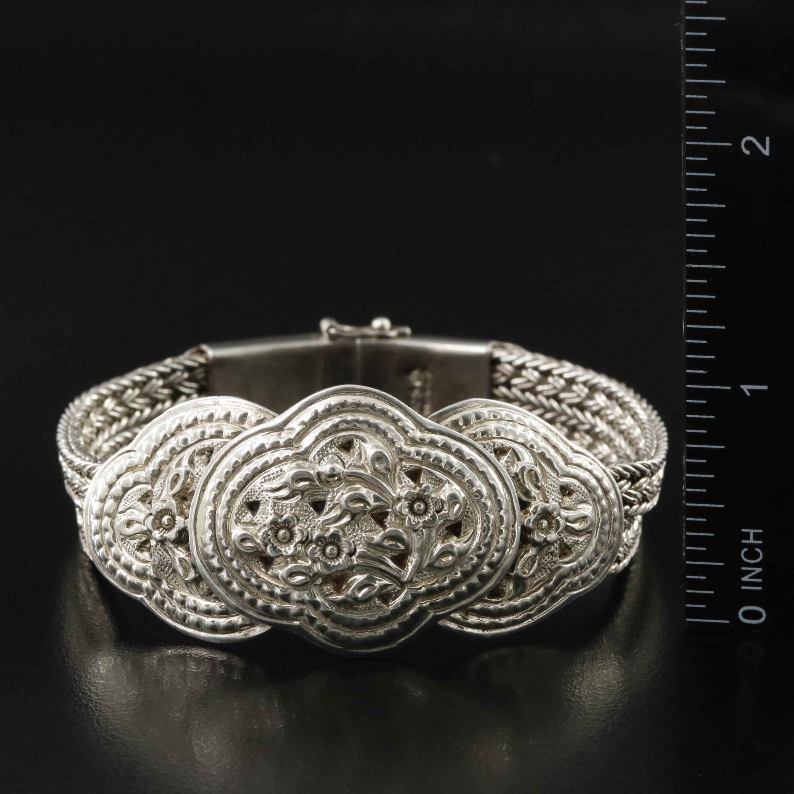 Thai Sterling Floral Bracelet