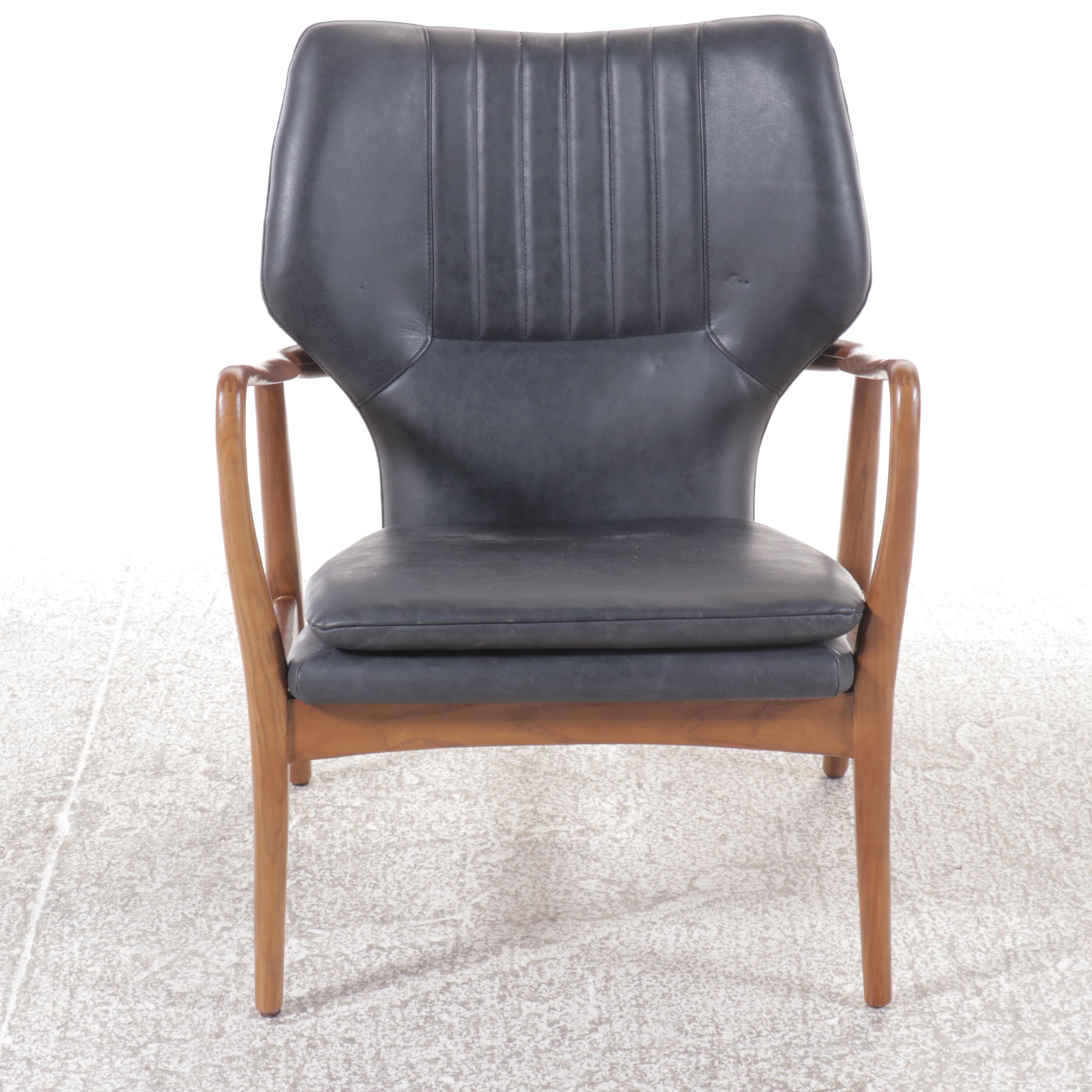 Danish Modern Style Leather Armchair
