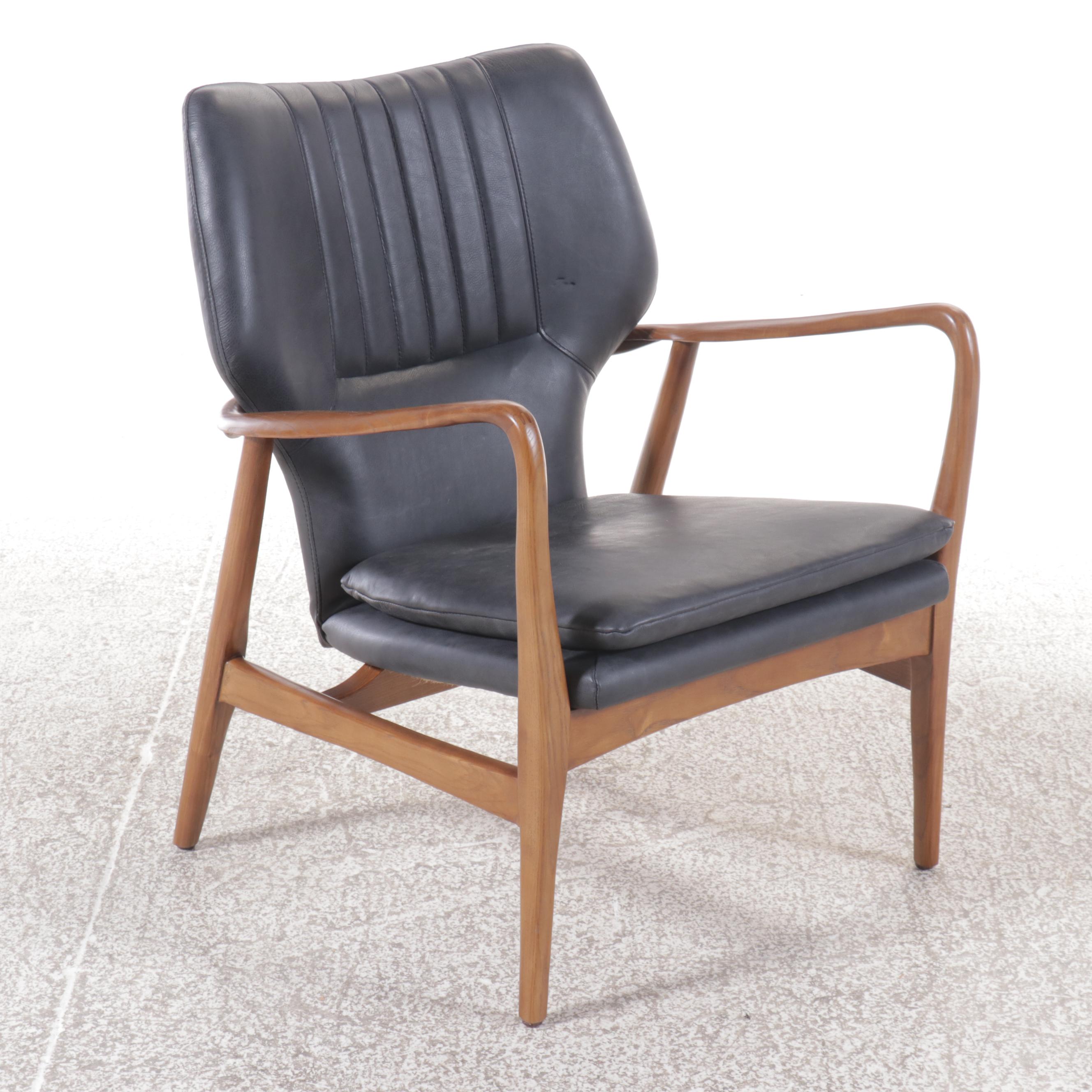 Danish Modern Style Leather Armchair