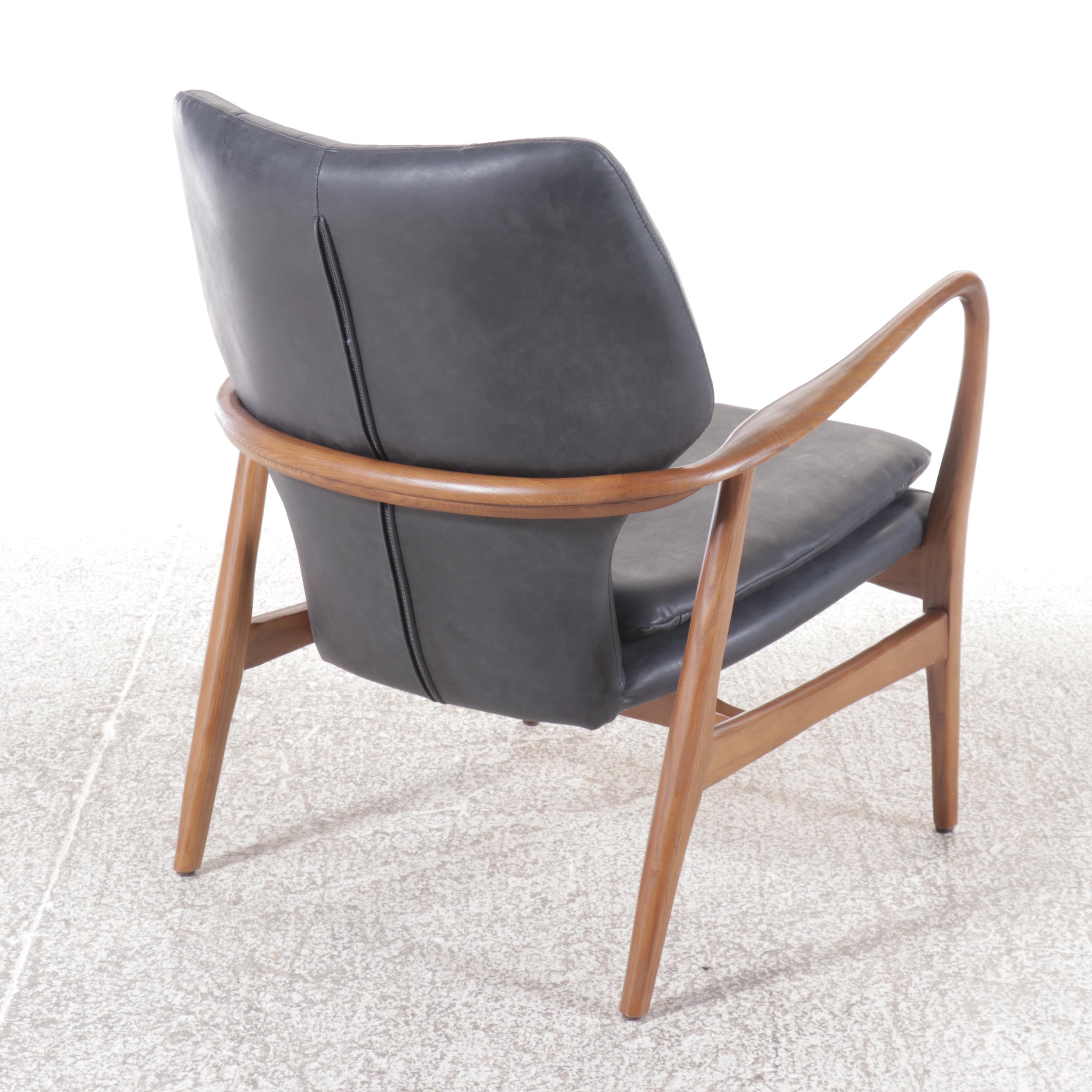 Danish Modern Style Leather Armchair