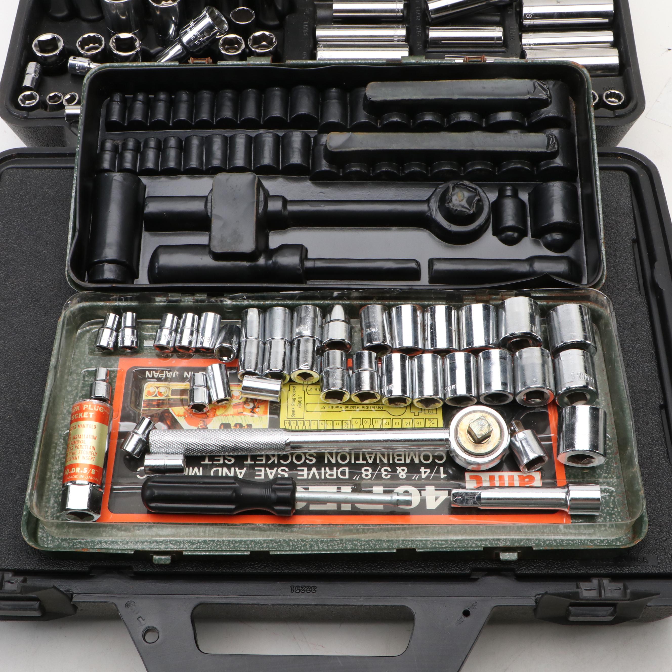 Craftsman and AMT Sockets, Aviation Snips and Other Tools with Ammo and Tool Box