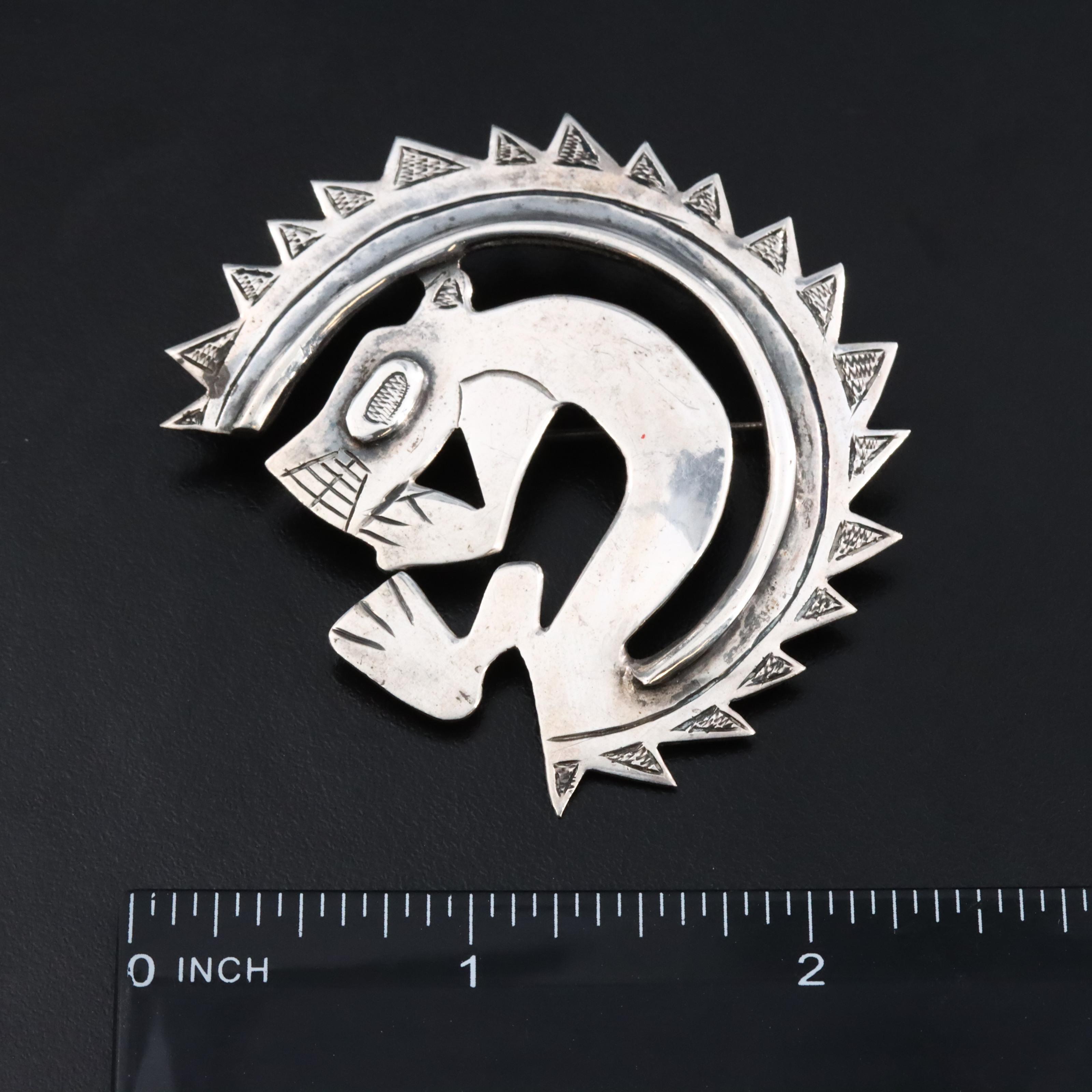 Pacific Northwestern Style Sterling Beaver Brooch